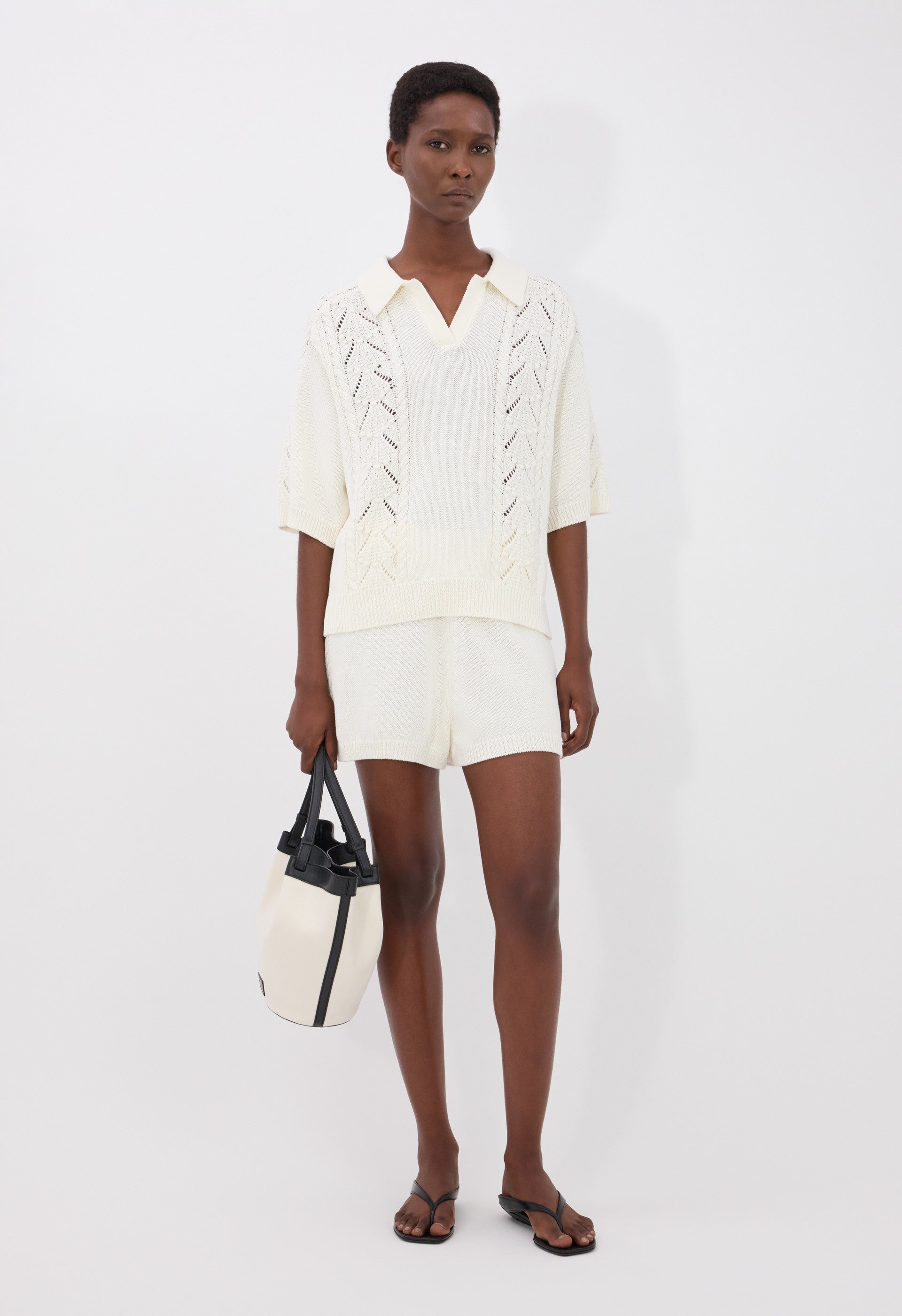 ANDEL Cotton crochet shorts
