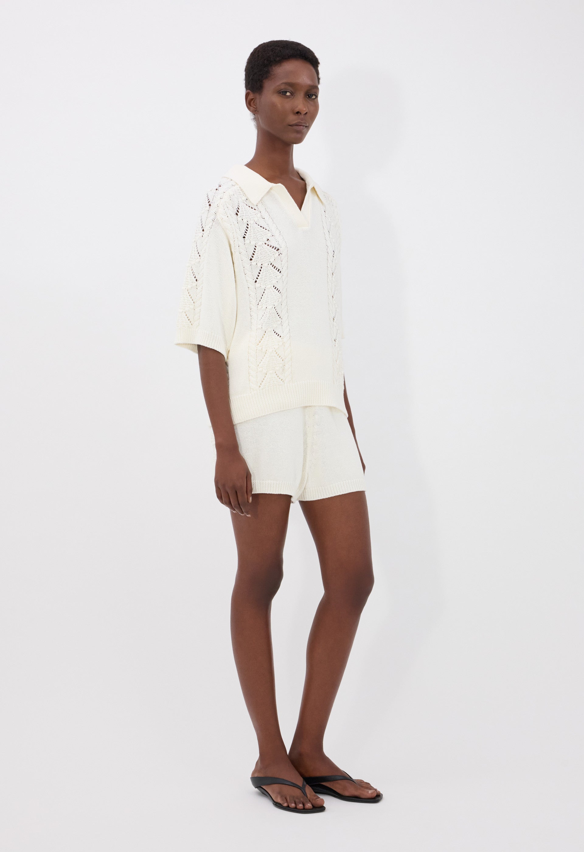 ANDEL Cotton crochet shorts