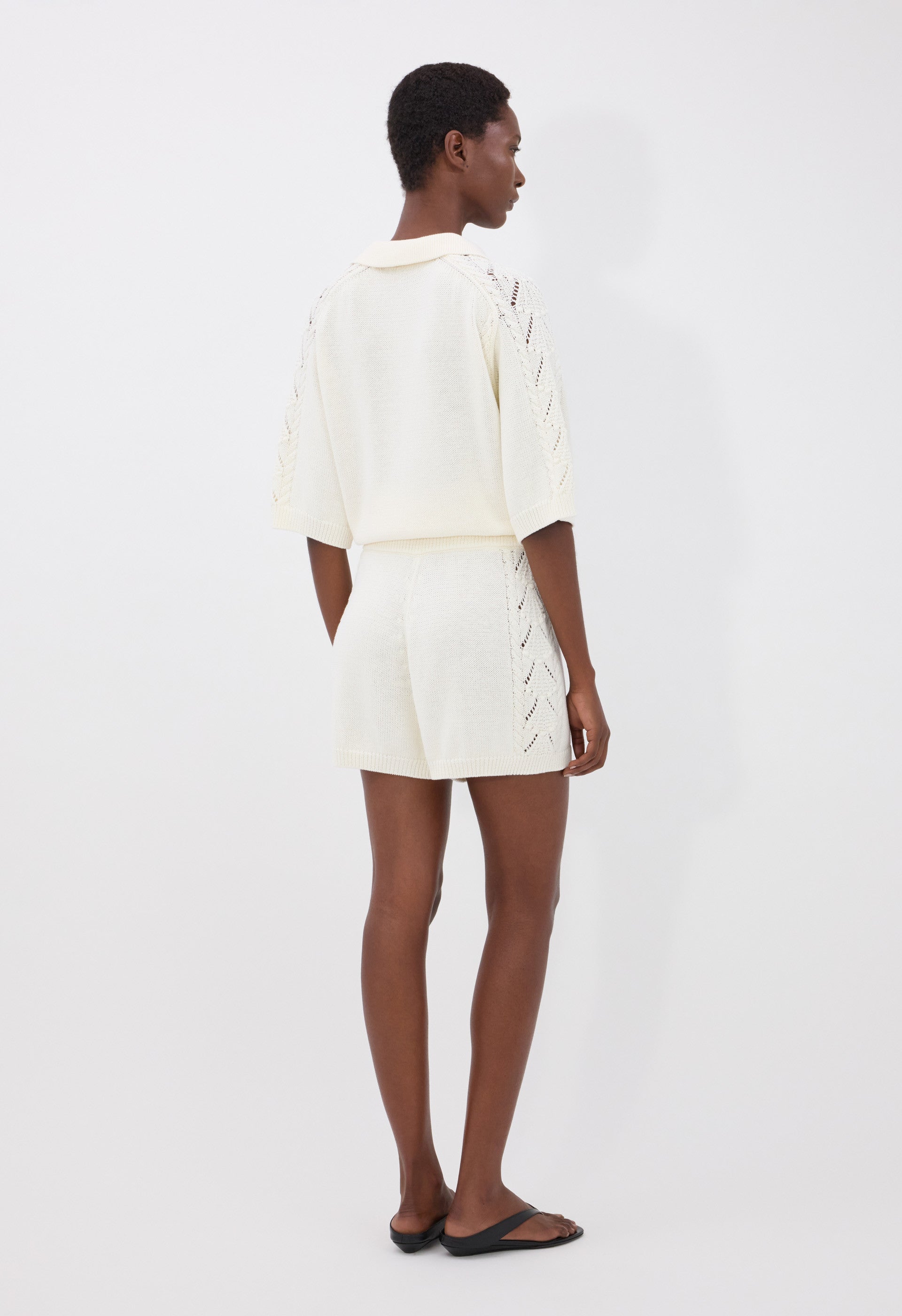 ANDEL Cotton crochet shorts