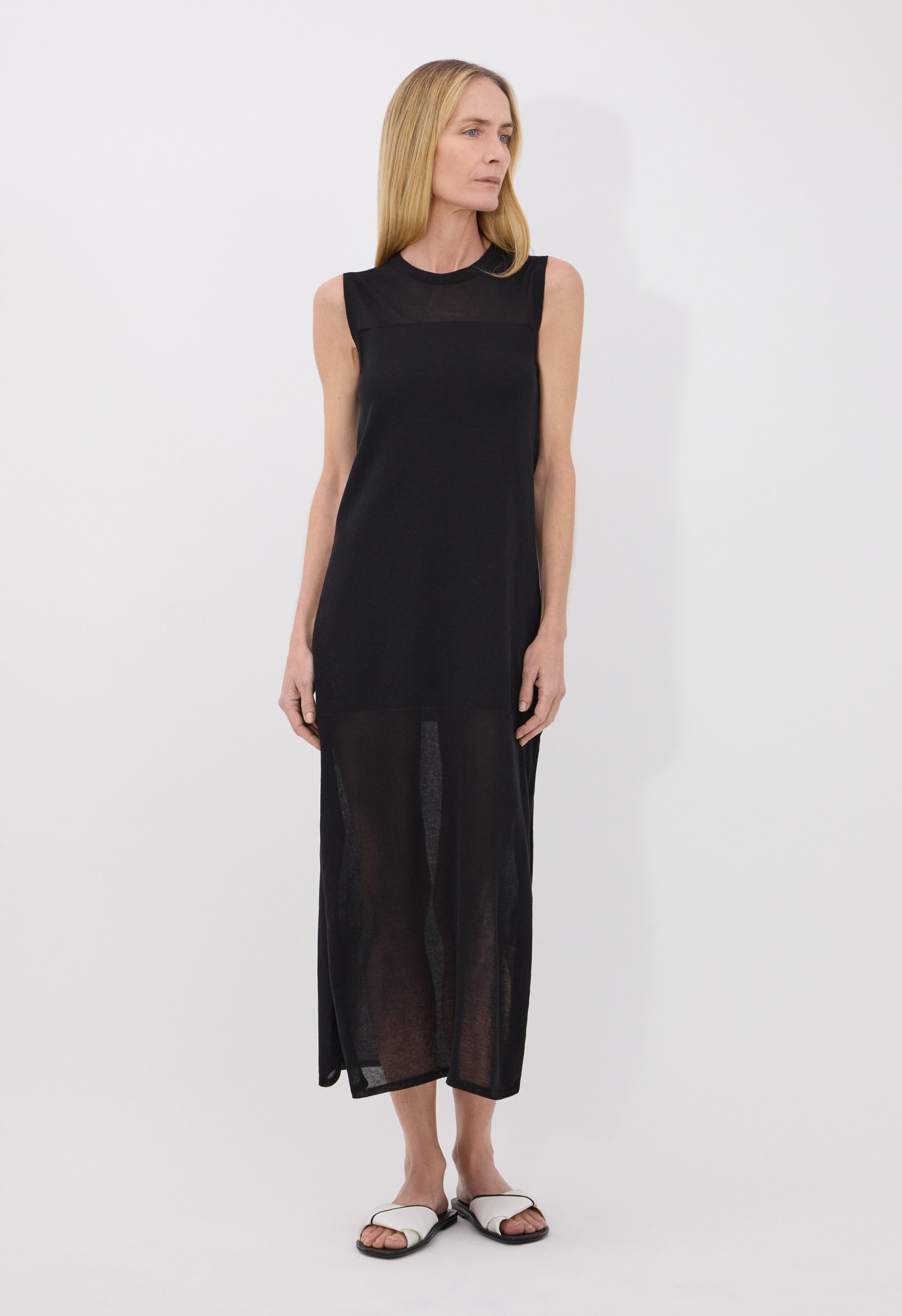 PHILAE Sheer jersey dress
