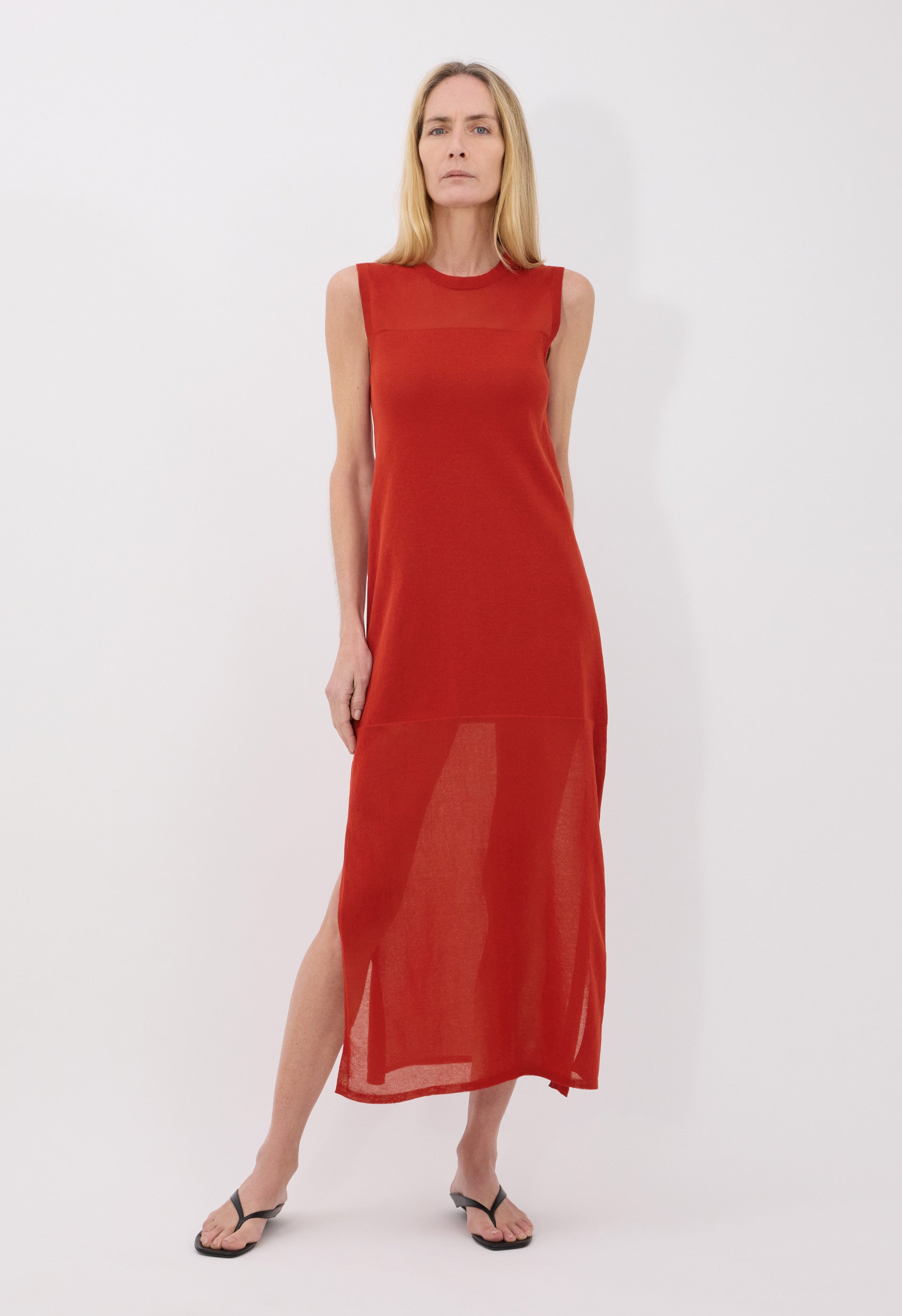 PHILAE Sheer jersey dress