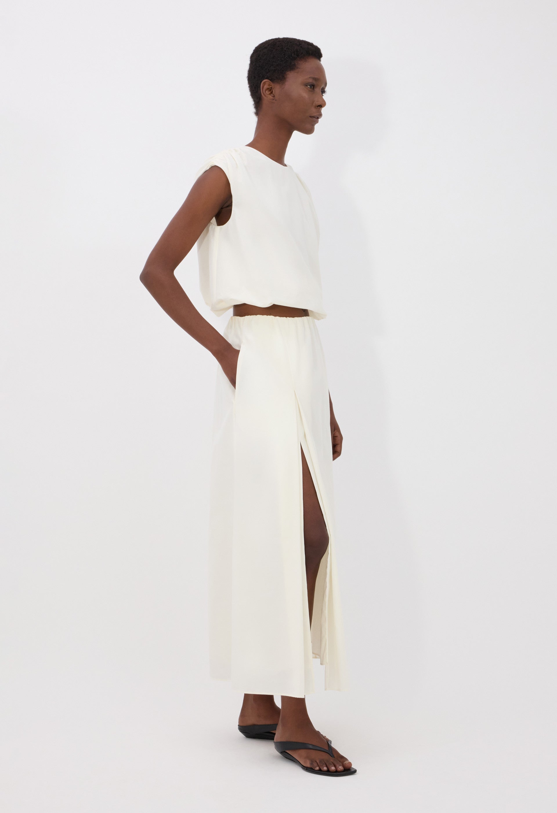 CARMEN Jupe en voile de coton et soie
