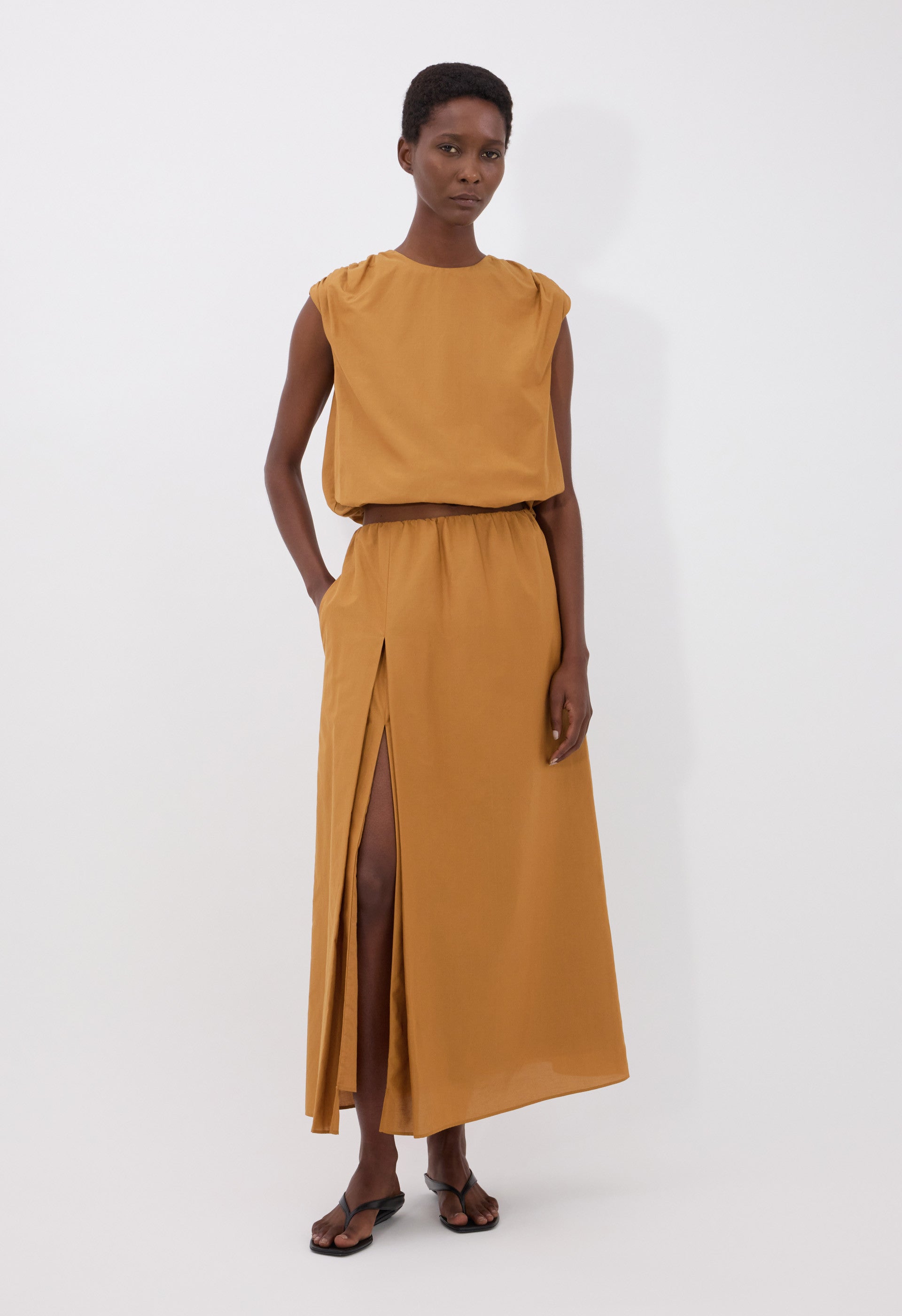 CARMEN Cotton silk voile skirt