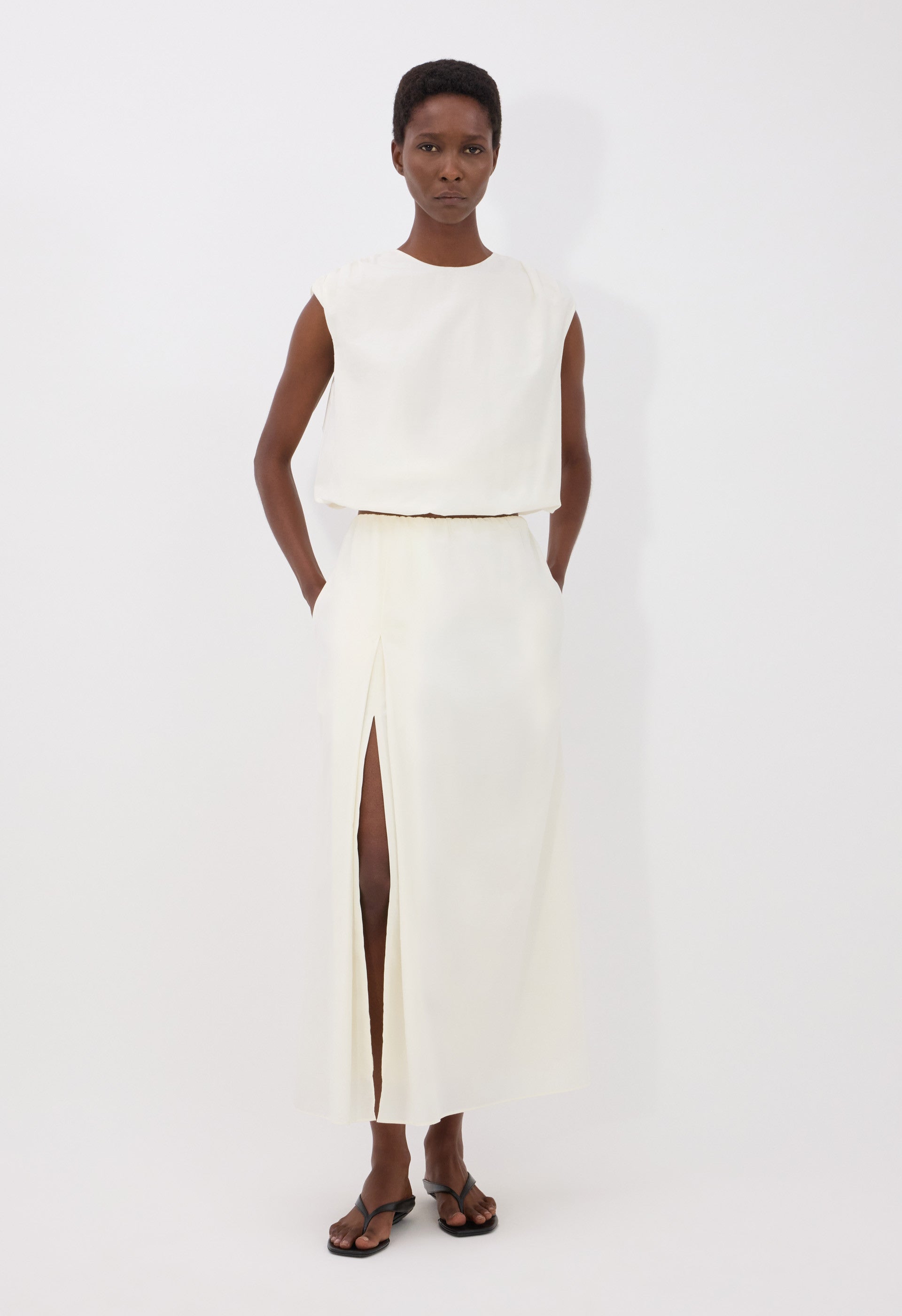 COSMA Cotton silk voile top