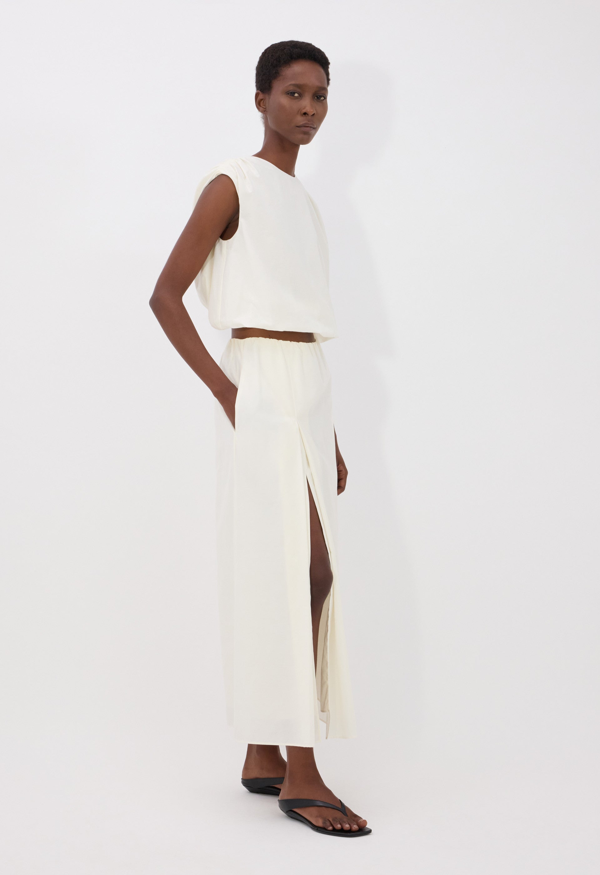 COSMA Cotton silk voile top
