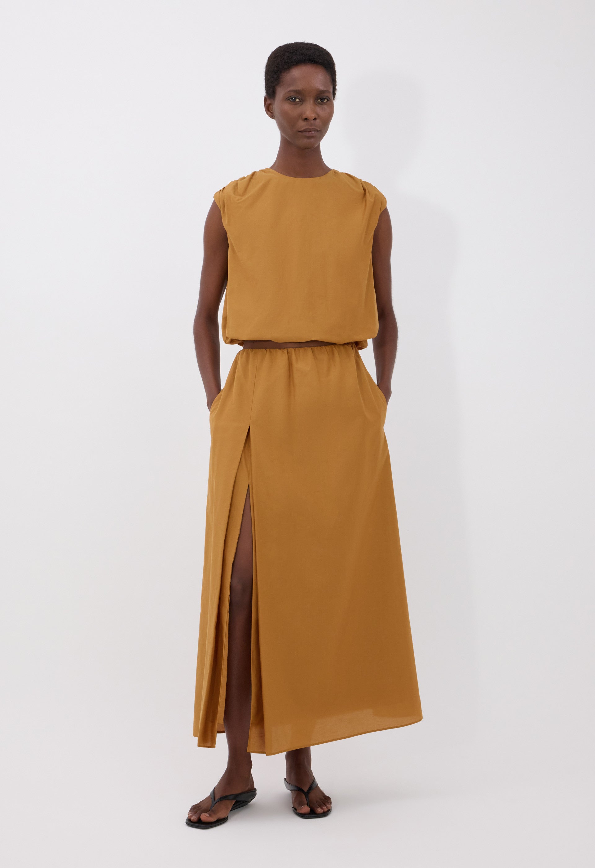 COSMA Cotton silk voile top