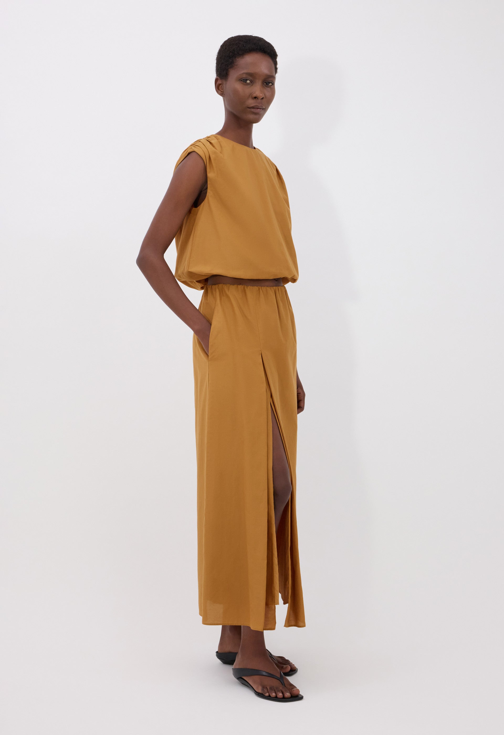 COSMA Cotton silk voile top