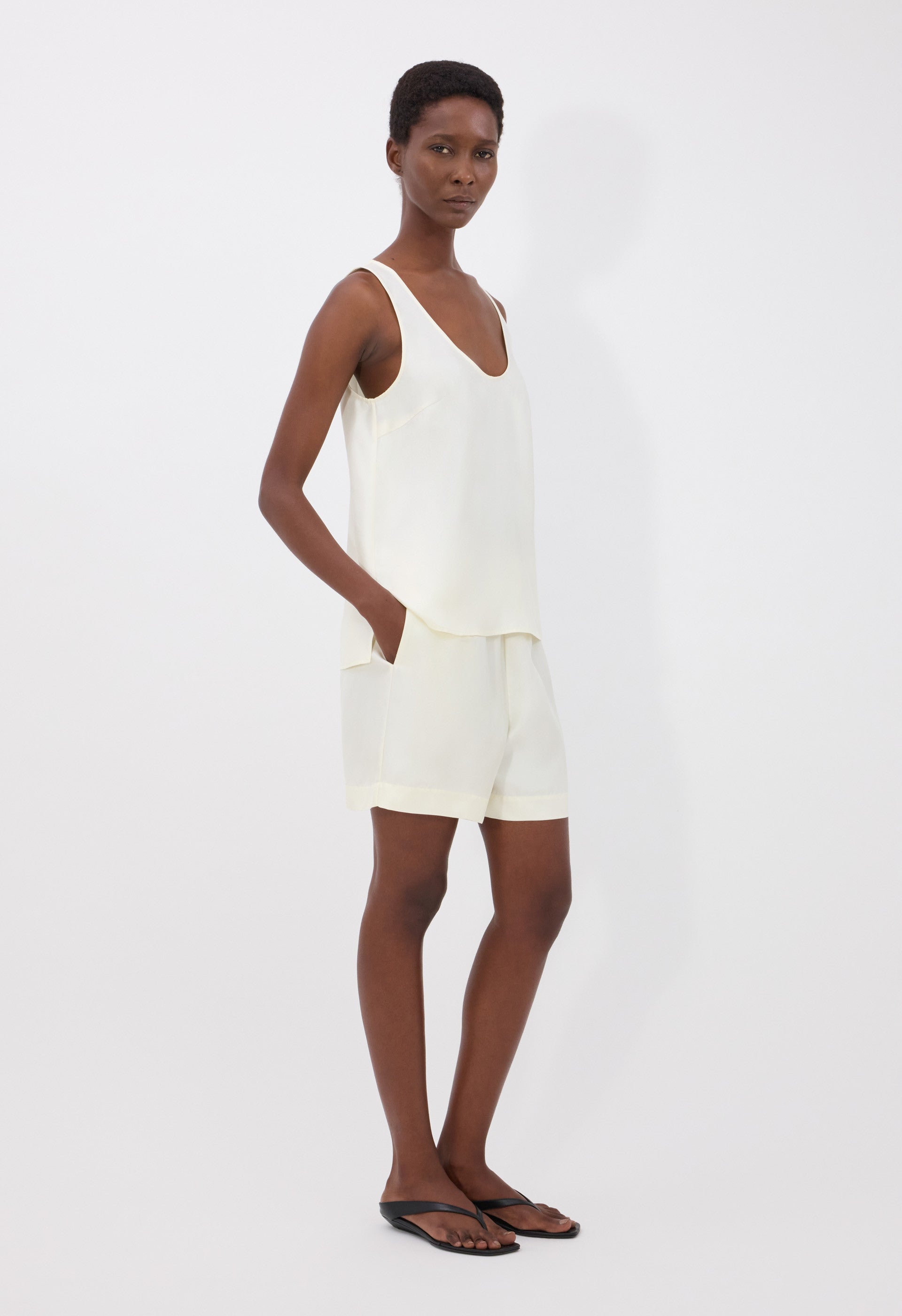 GABY Silk twill top