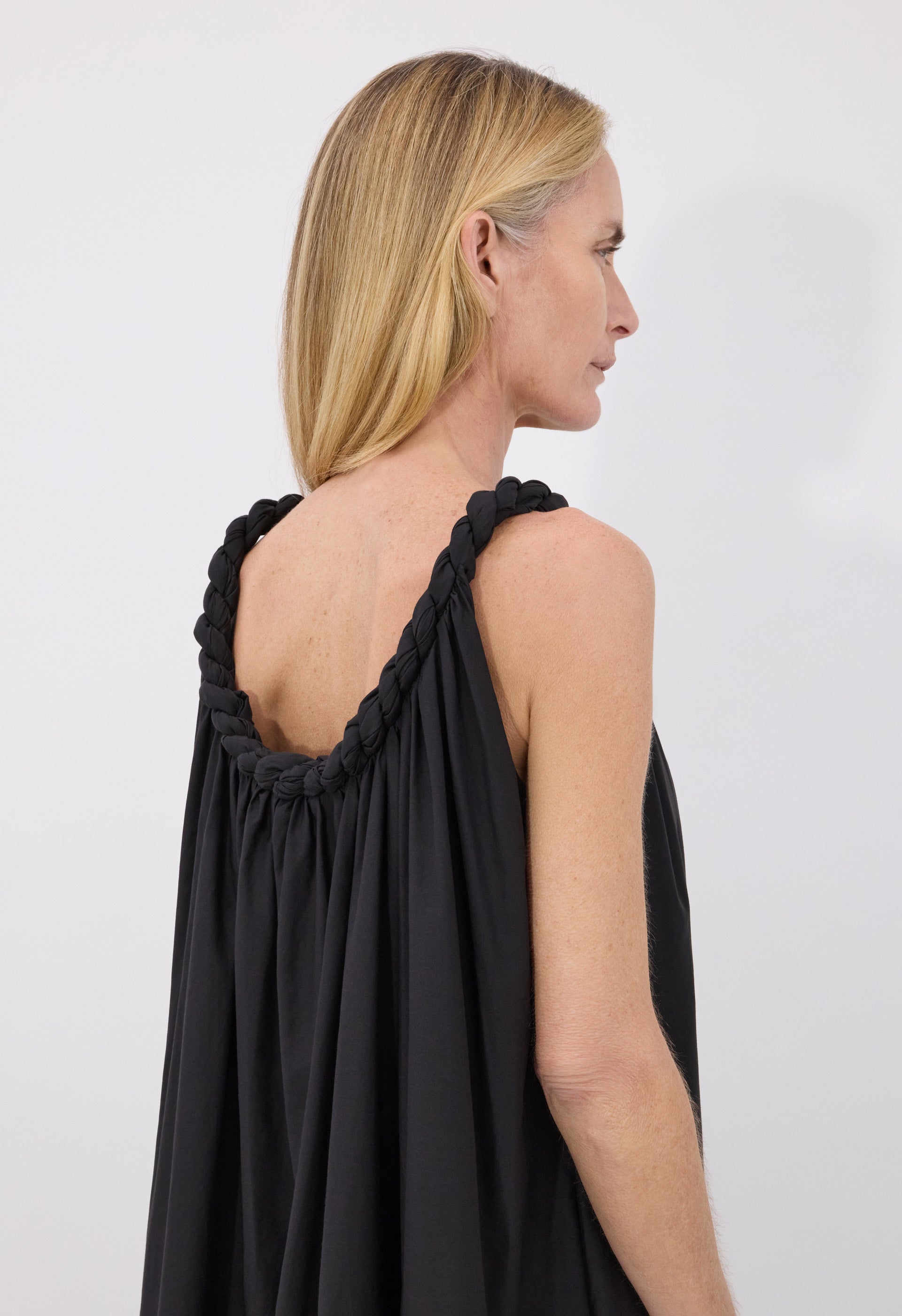 KIKA Cotton silk voile gathered dress