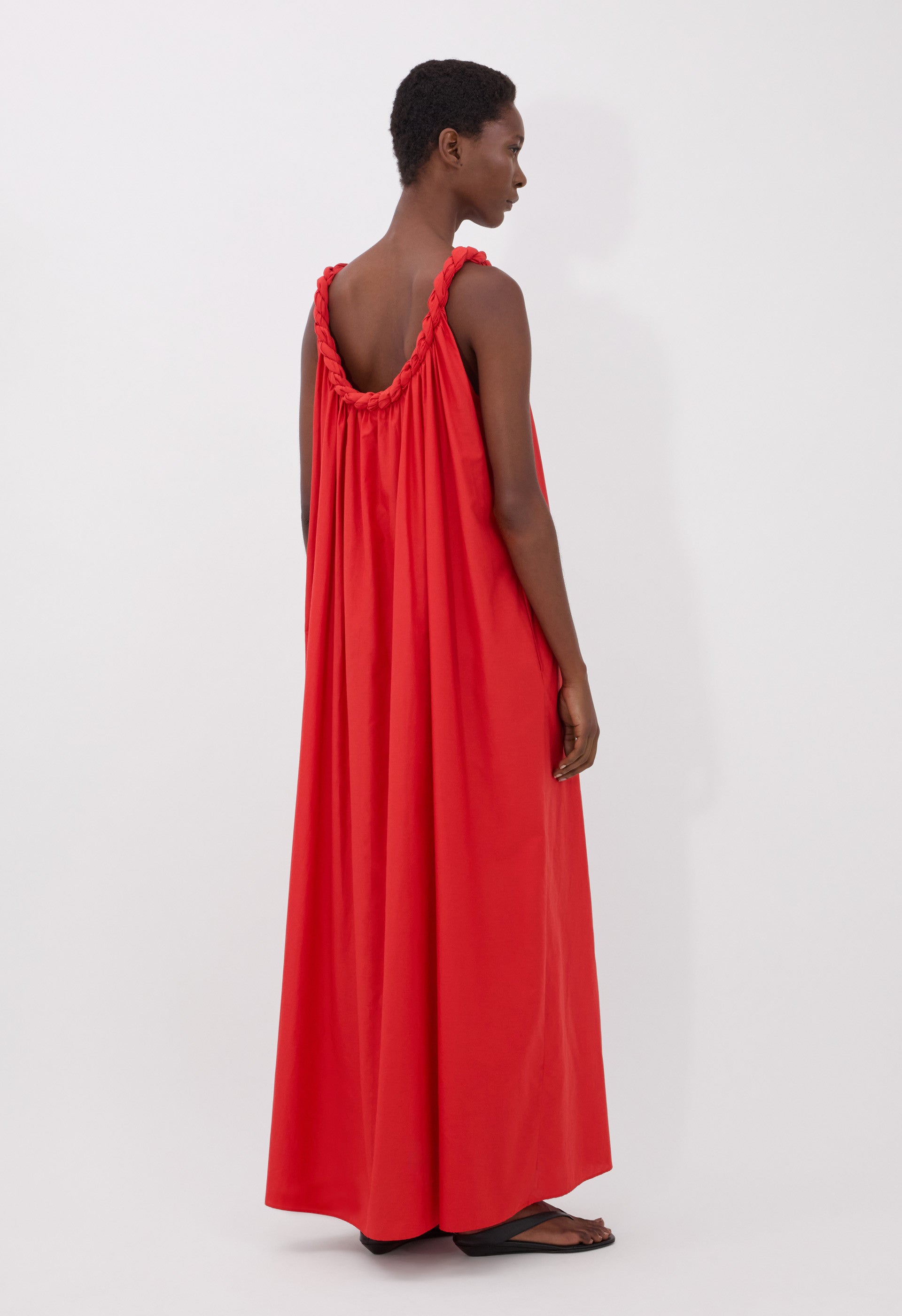 KIKA Cotton silk voile gathered dress