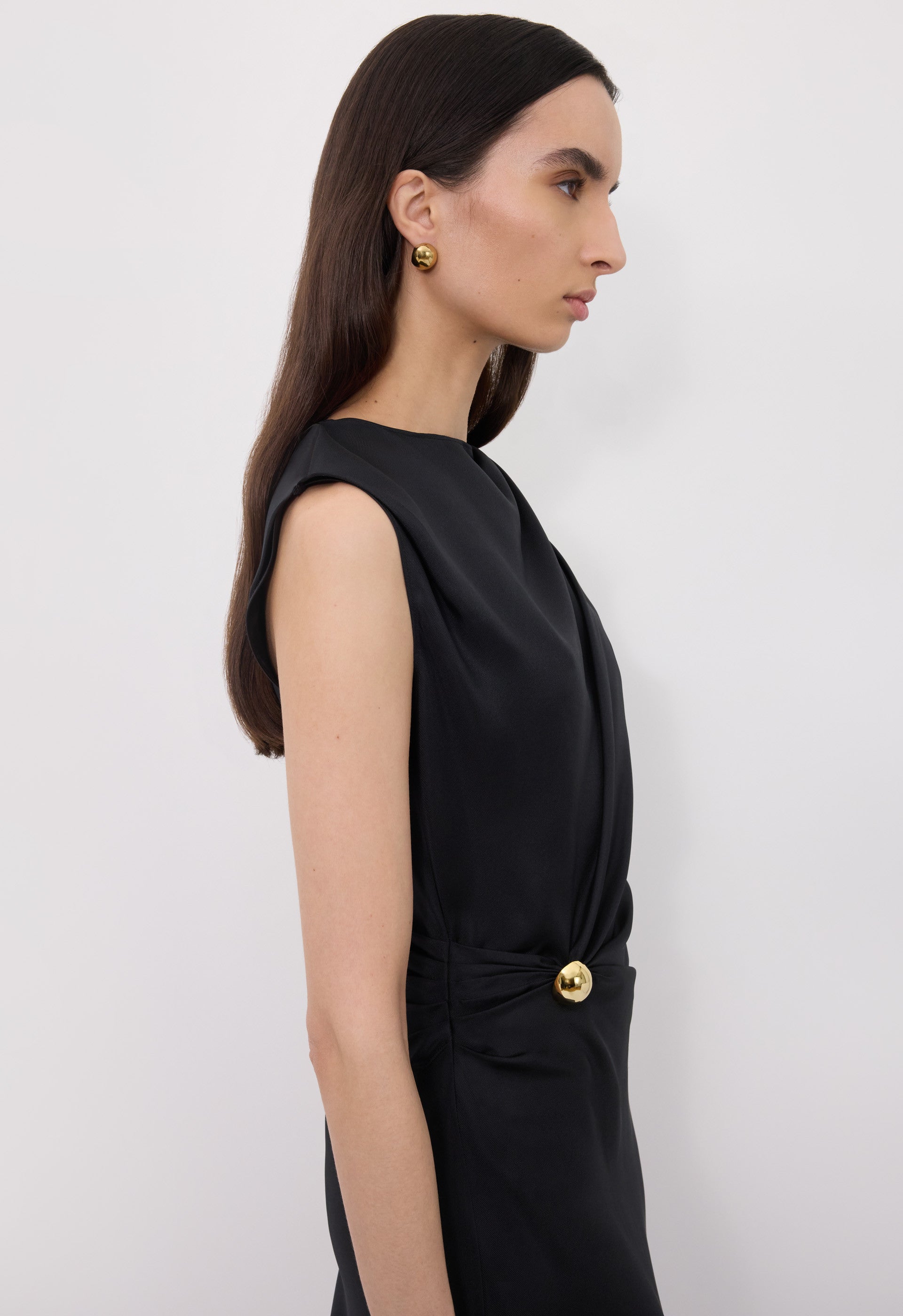 ROAN Draped metal ornament dress