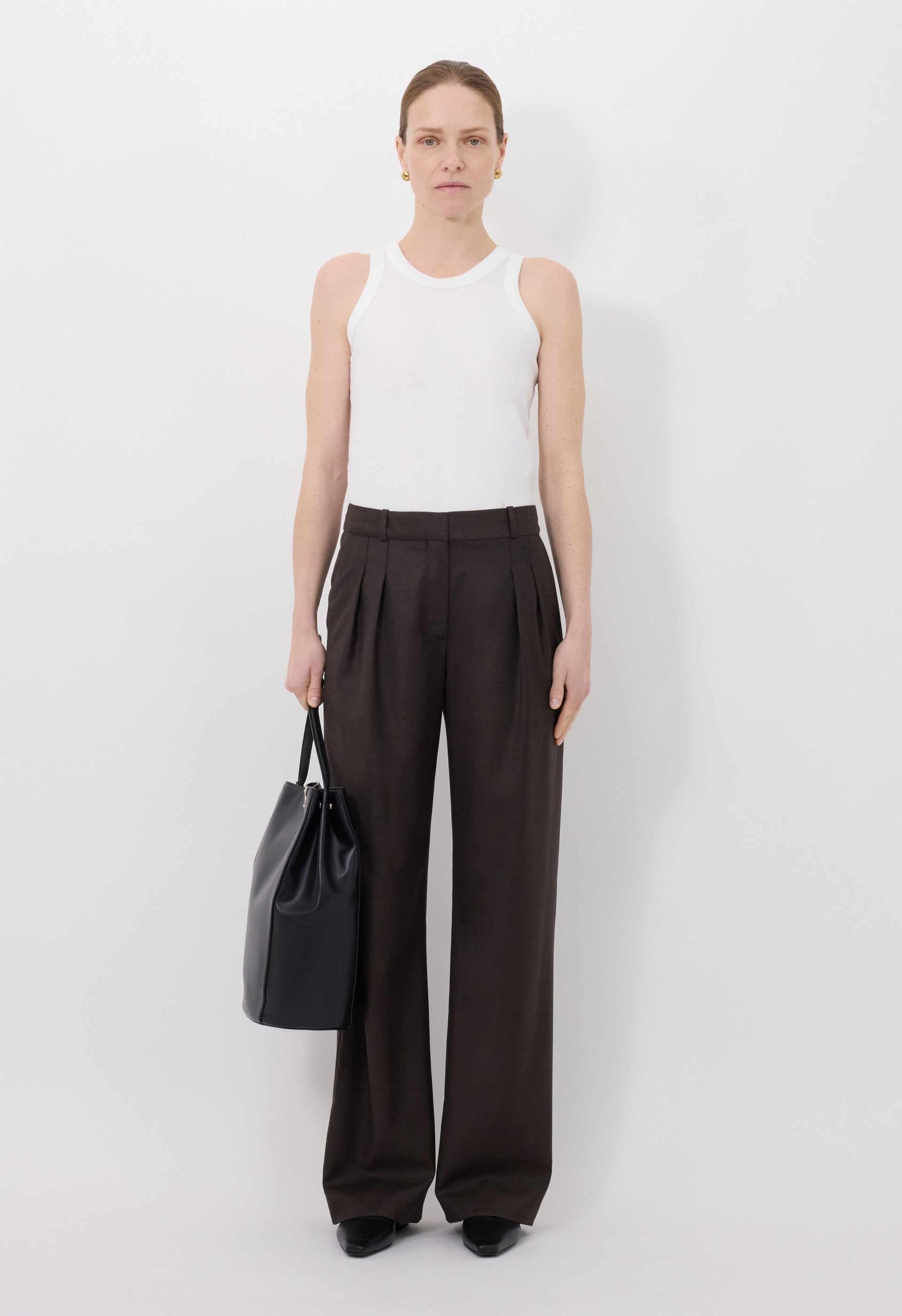 SBIRU LDS Wide leg wool trousers