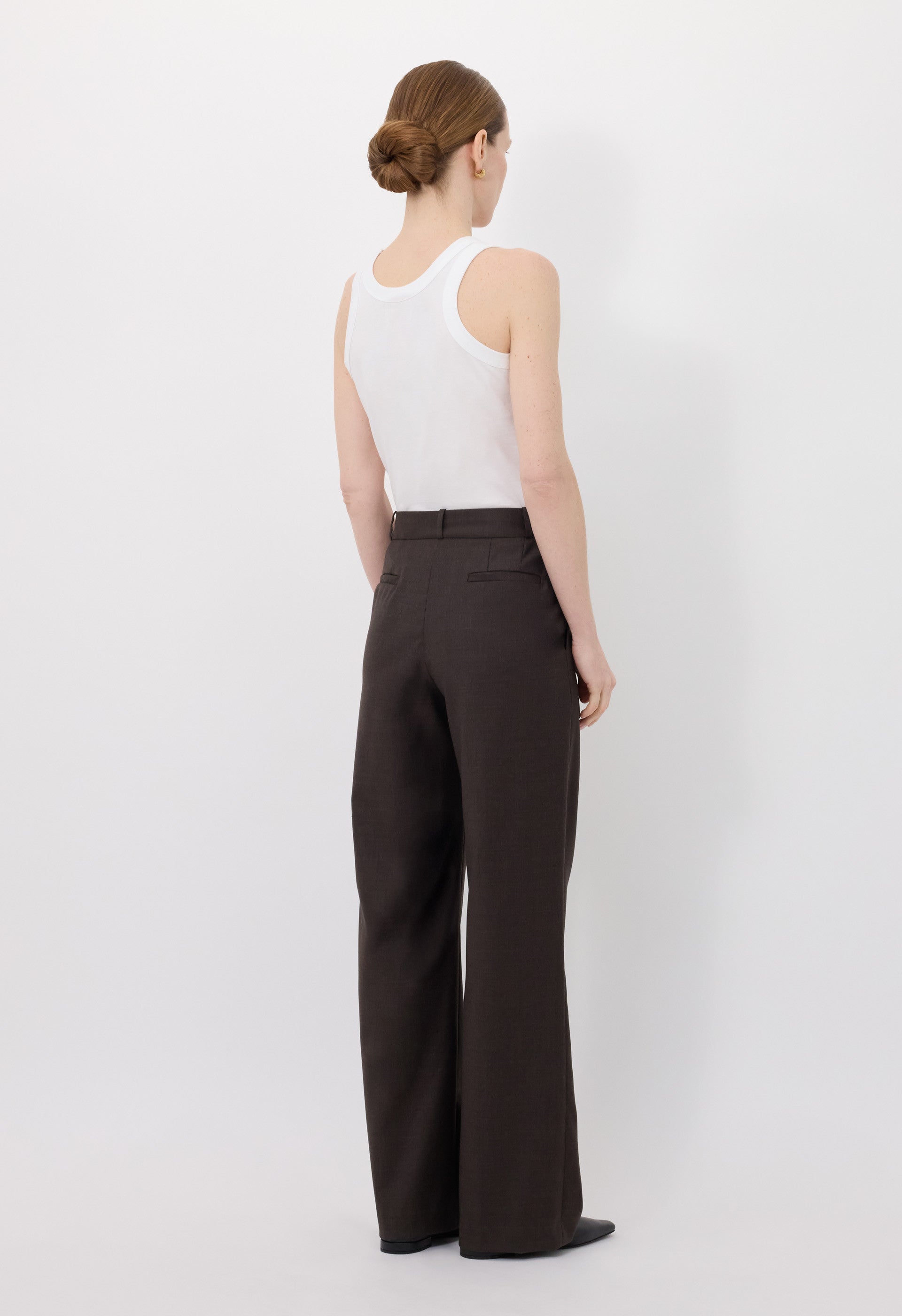 SBIRU LDS Wide leg wool trousers