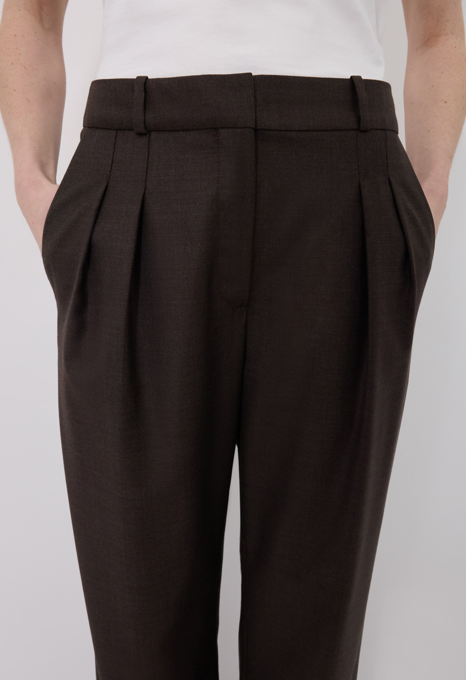 SBIRU LDS Wide leg wool trousers