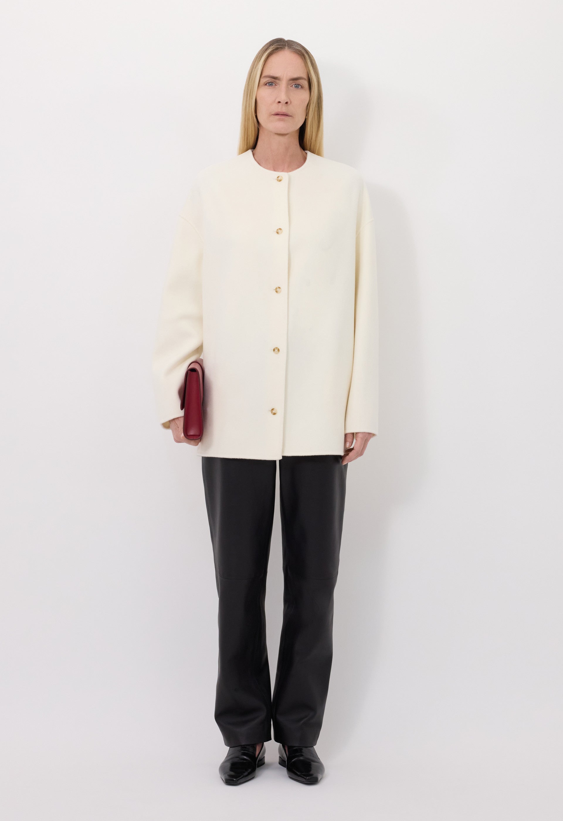 DUNNE Wool drap short coat