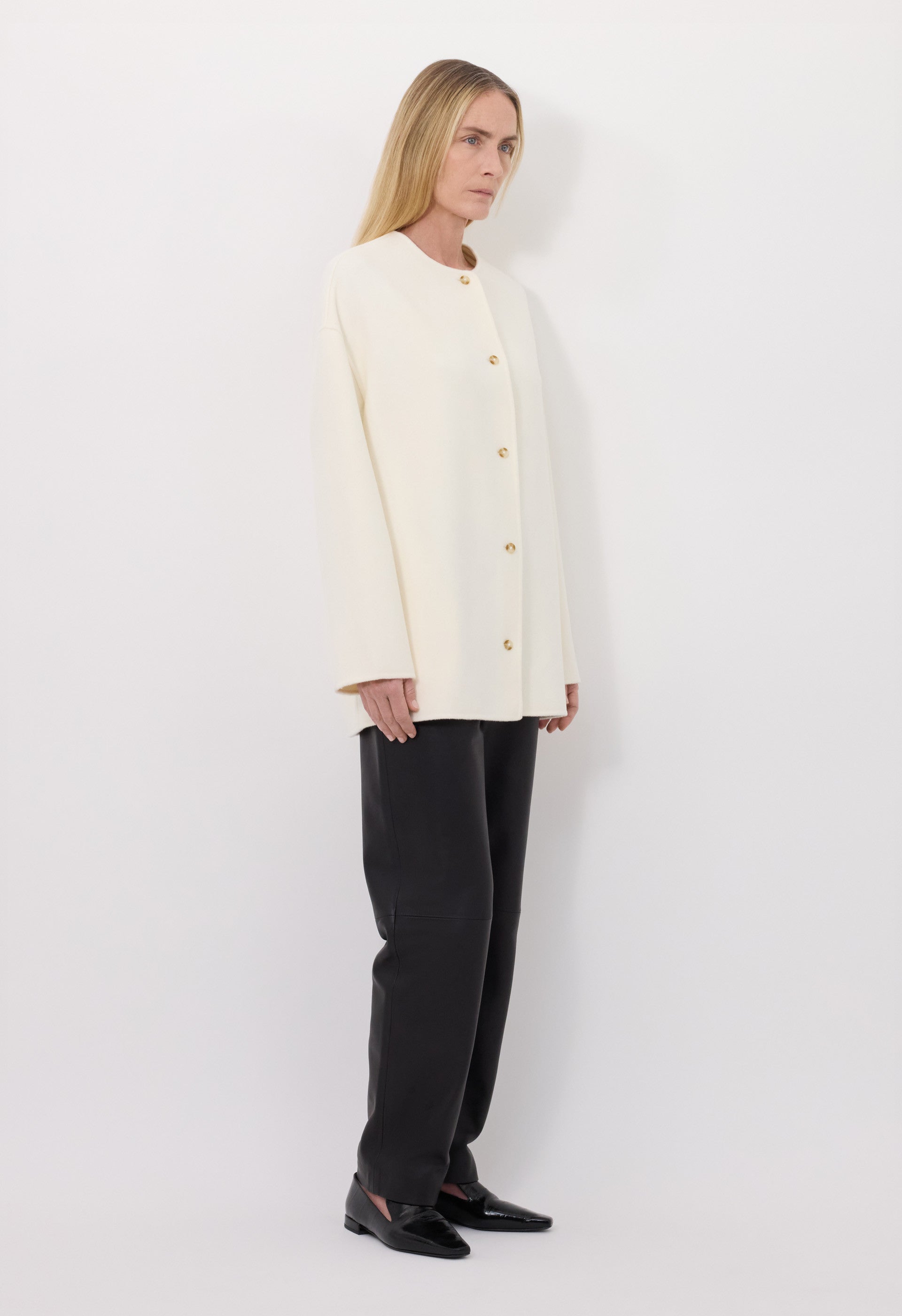 DUNNE Wool drap short coat