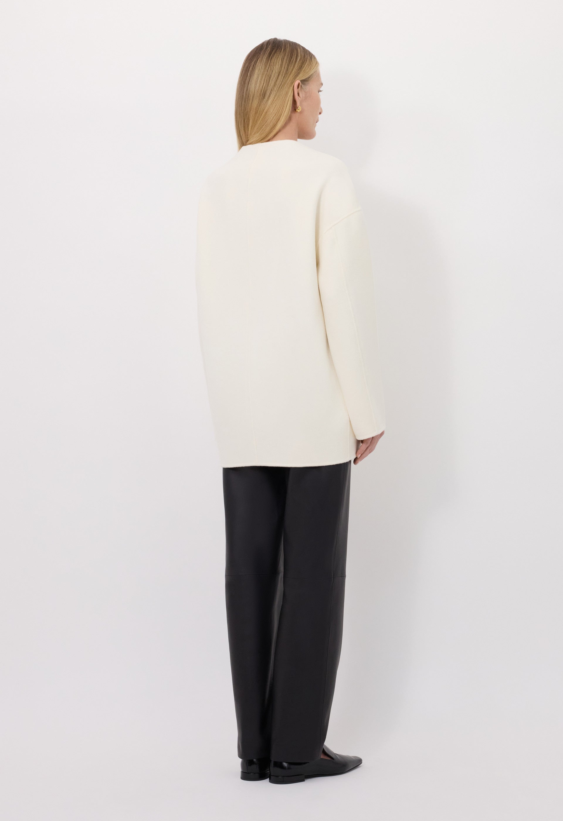 DUNNE Wool drap short coat