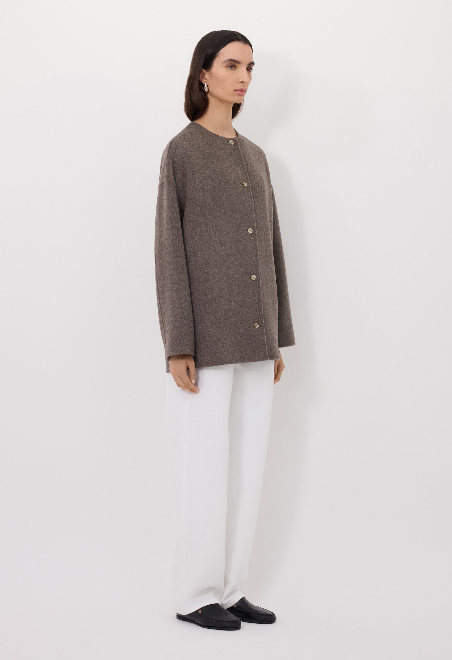 DUNNE Wool drap short coat