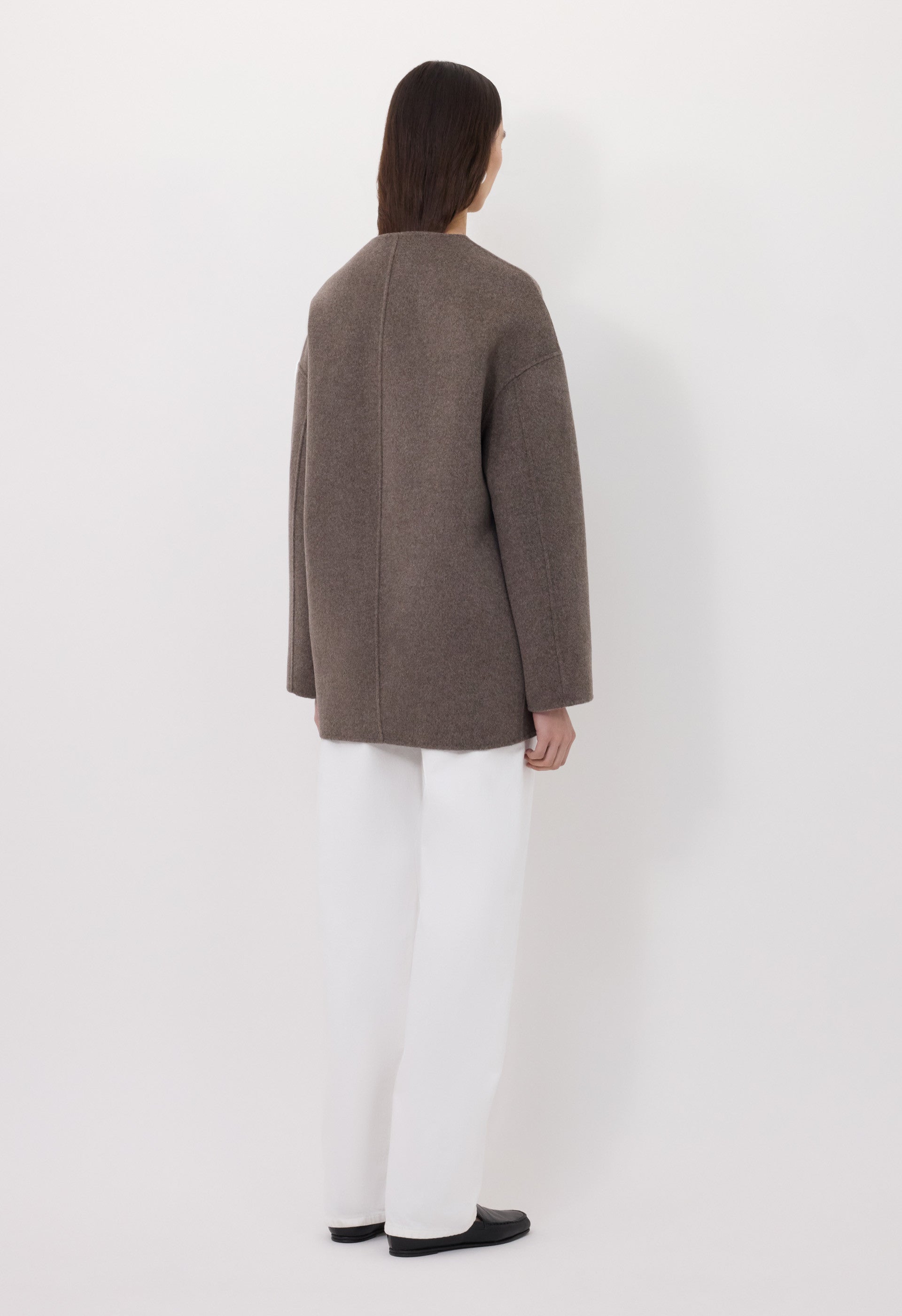 DUNNE Wool drap short coat