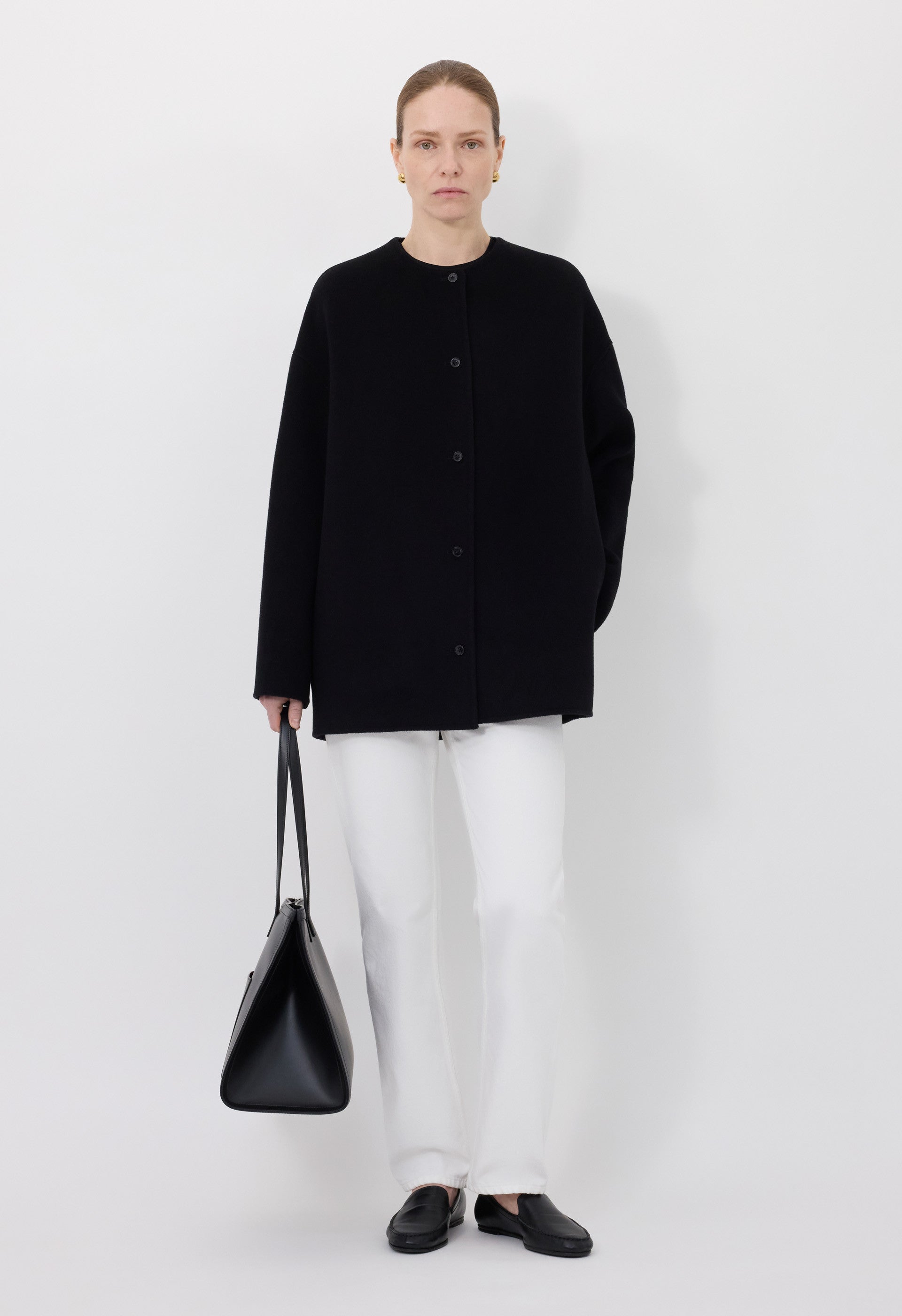 DUNNE Wool drap short coat