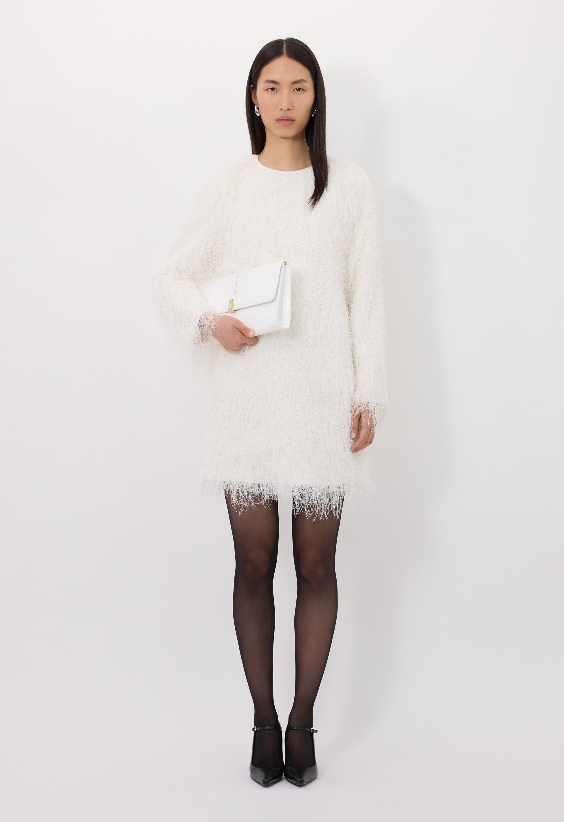 TINA Fringed fabric dress