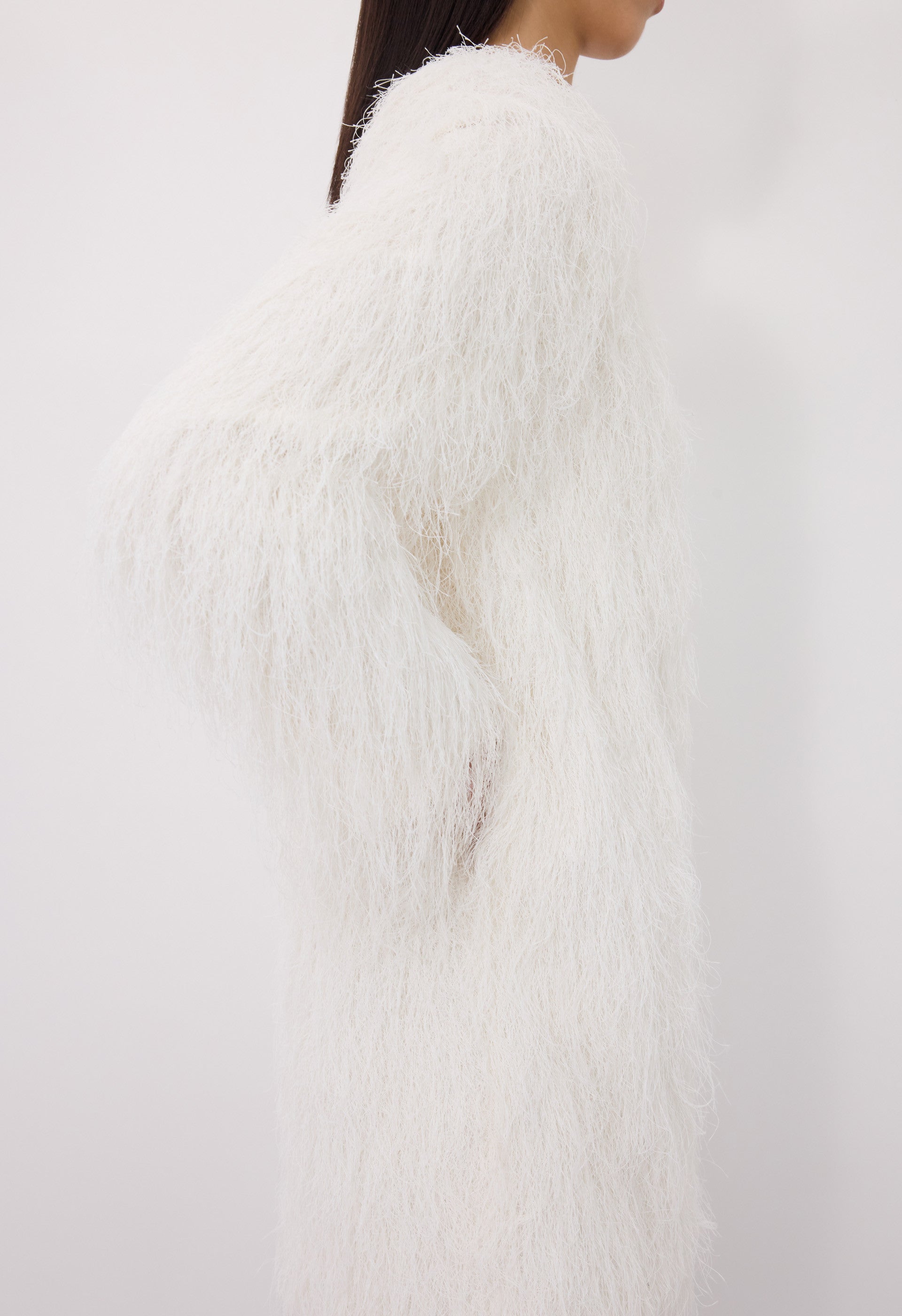 TINA Fringed fabric dress