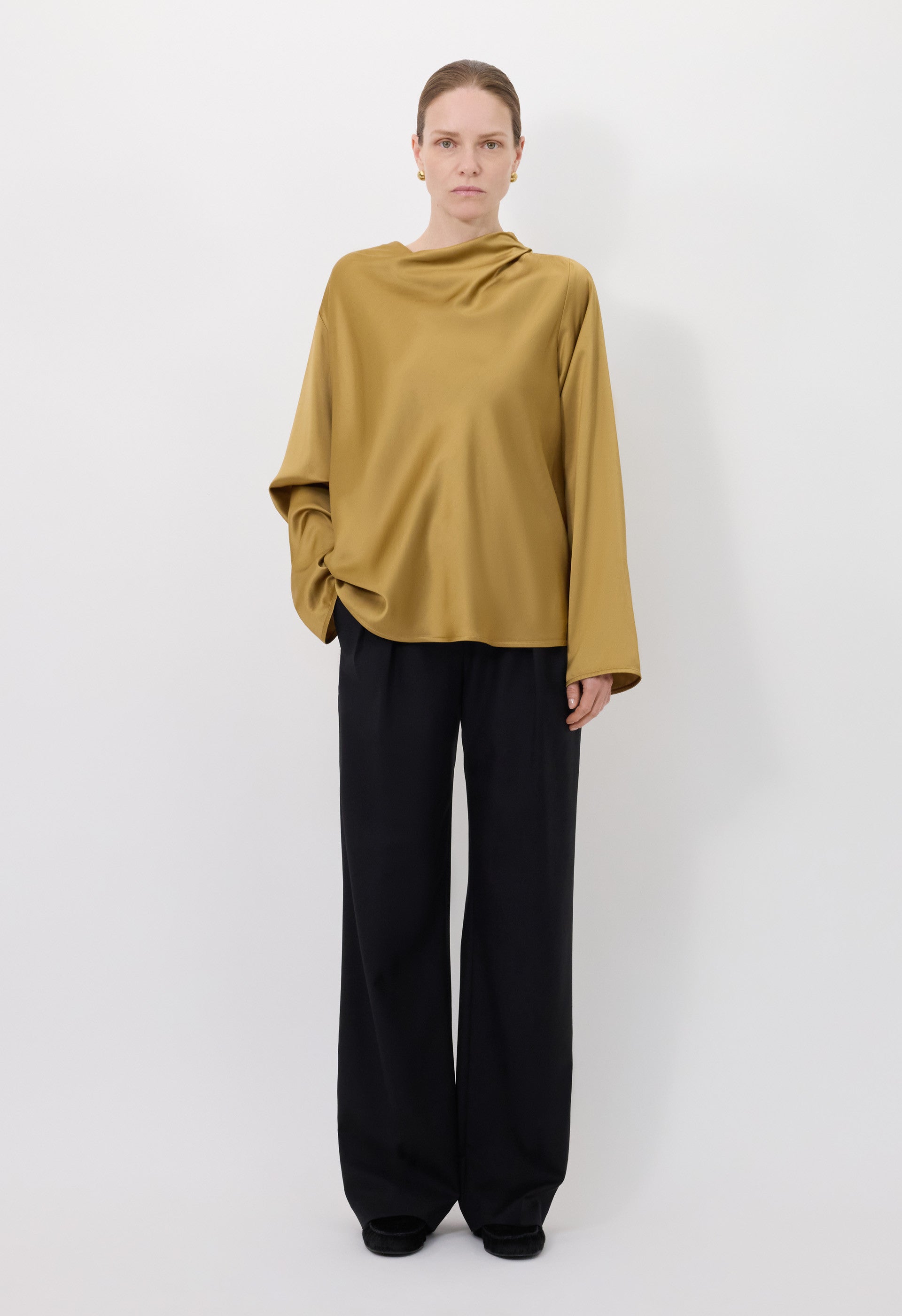 RIDDY Draped satin blouse