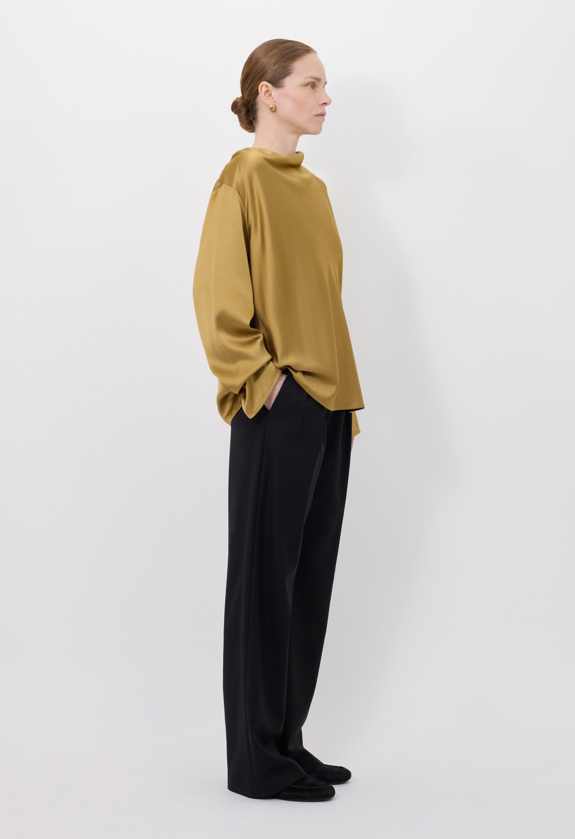 RIDDY Draped satin blouse