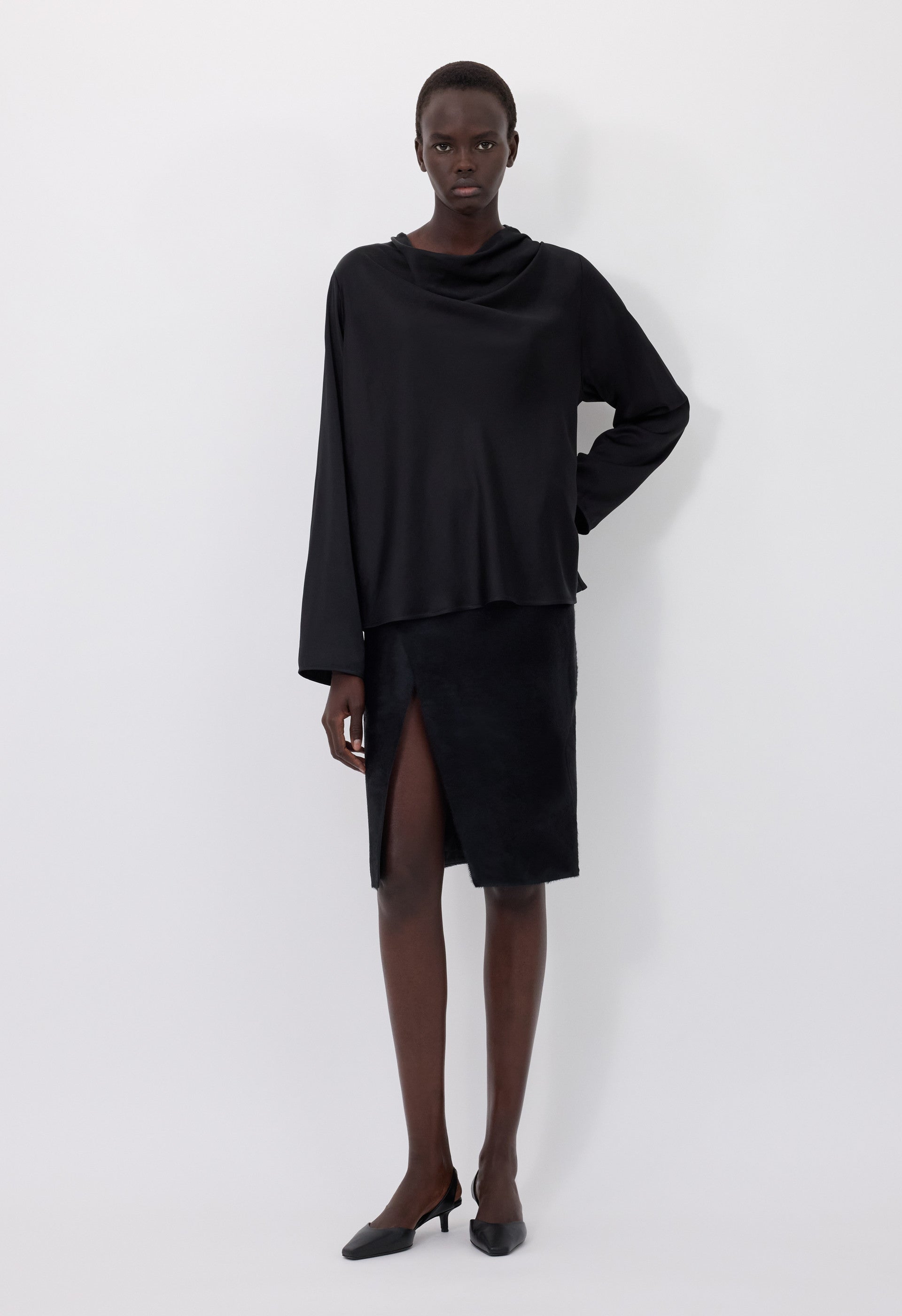 RIDDY Draped satin blouse