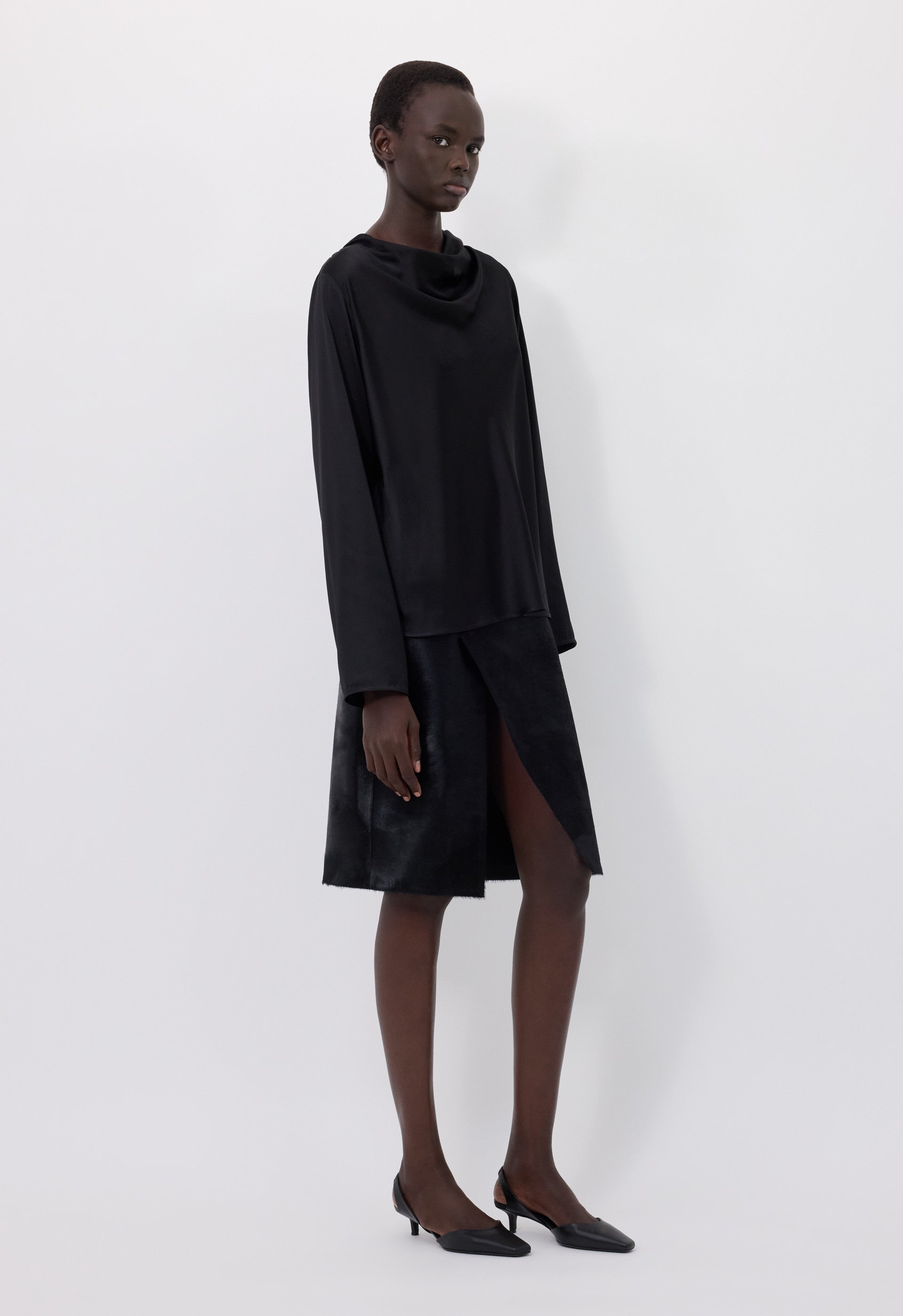 RIDDY Draped satin blouse