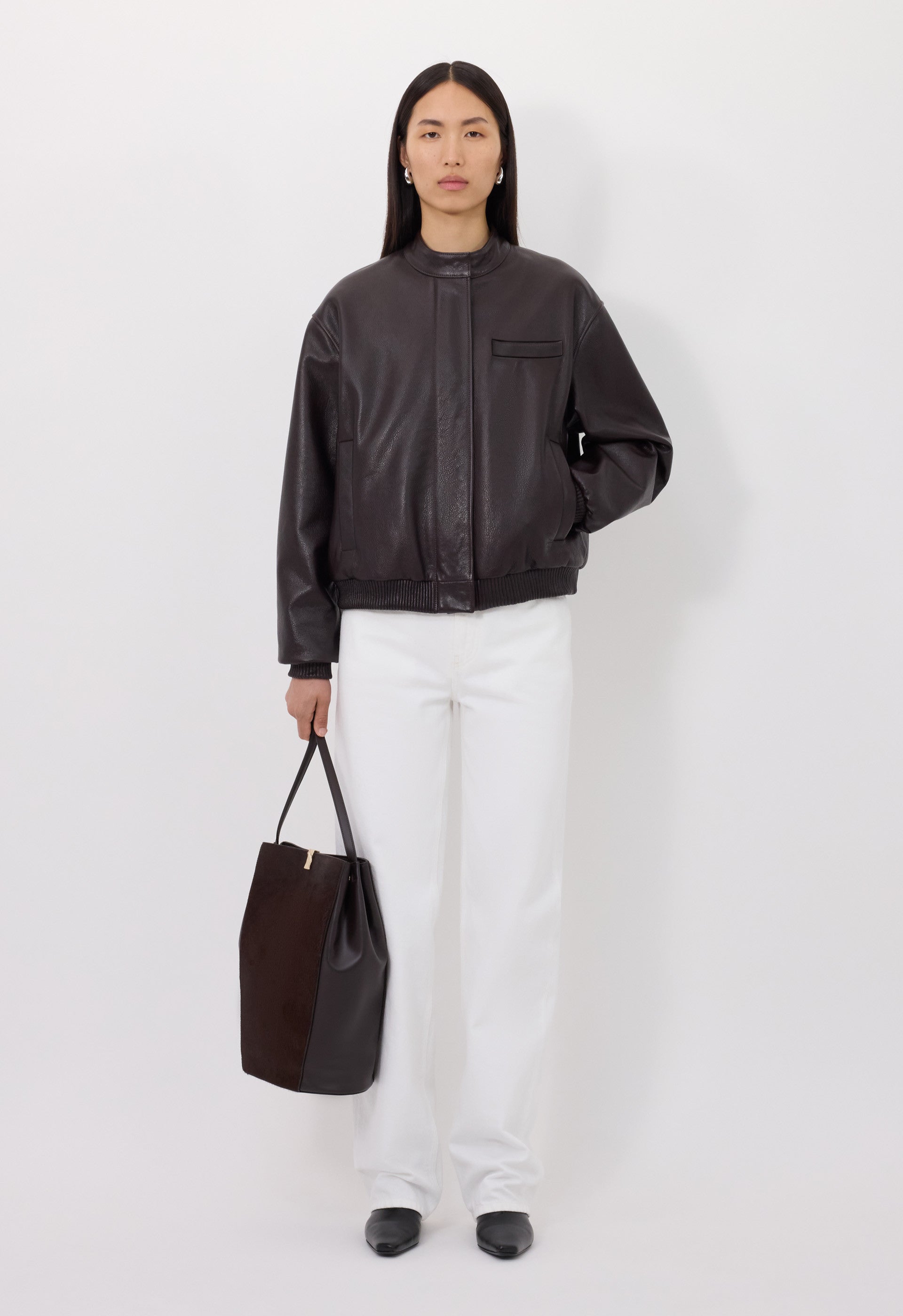 MARLOW Leather bomber jacket