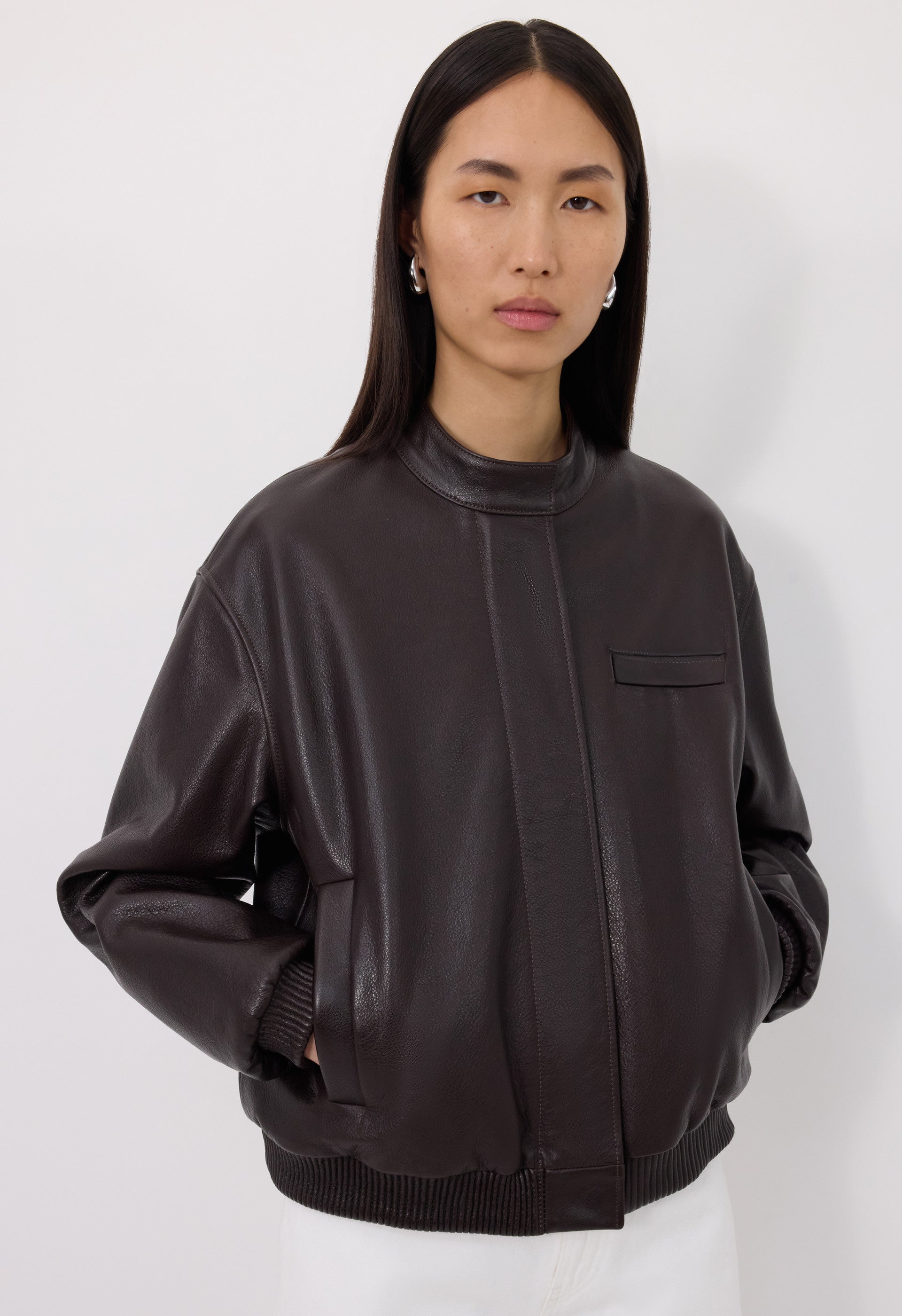 MARLOW Leather bomber jacket