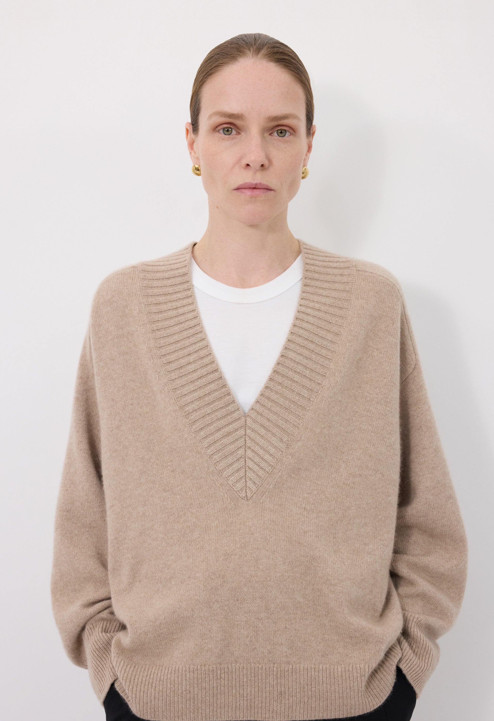 SAGE LDS Pull col V en cachemire