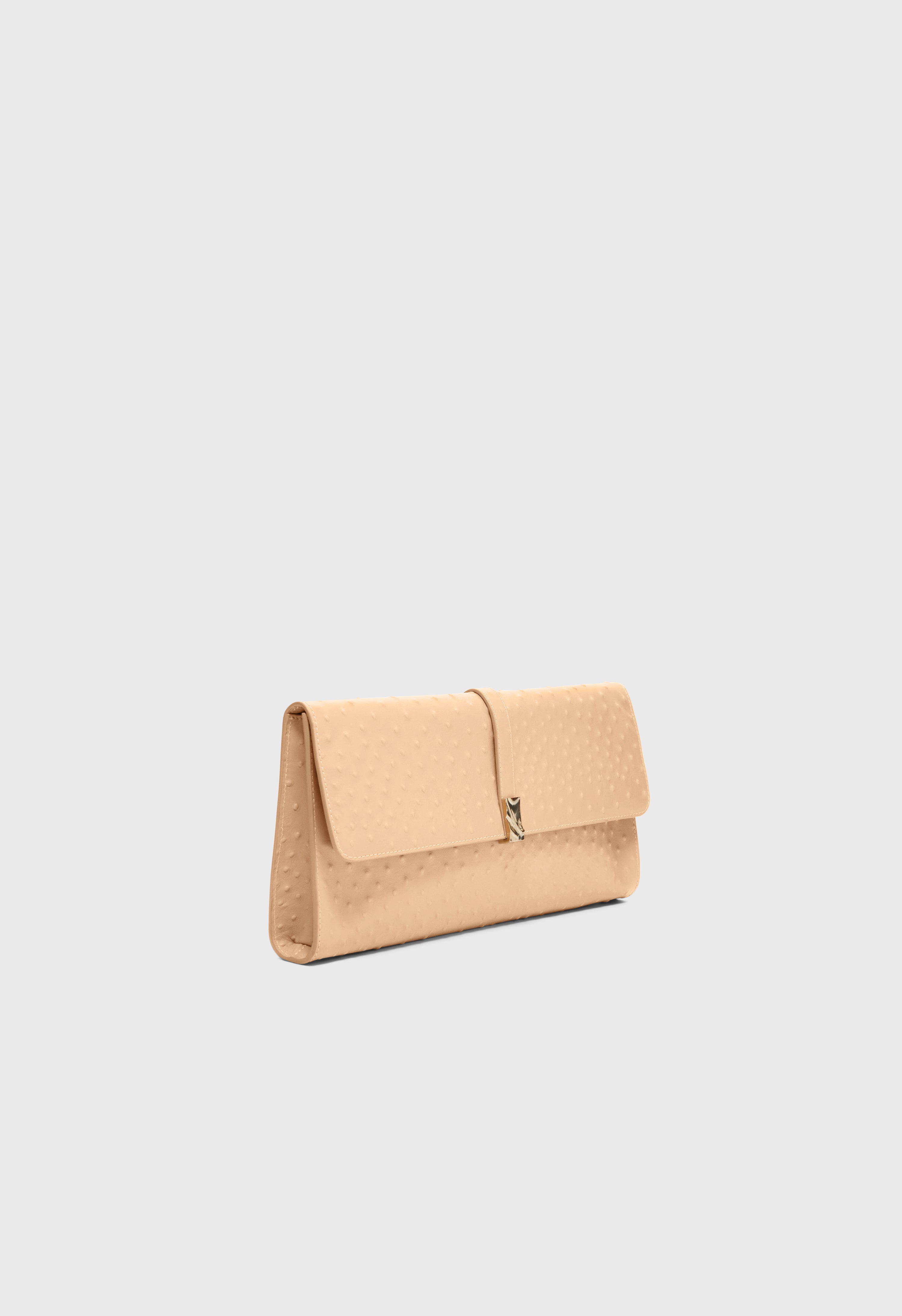 MOHINI Ostrich-effect leather clutch