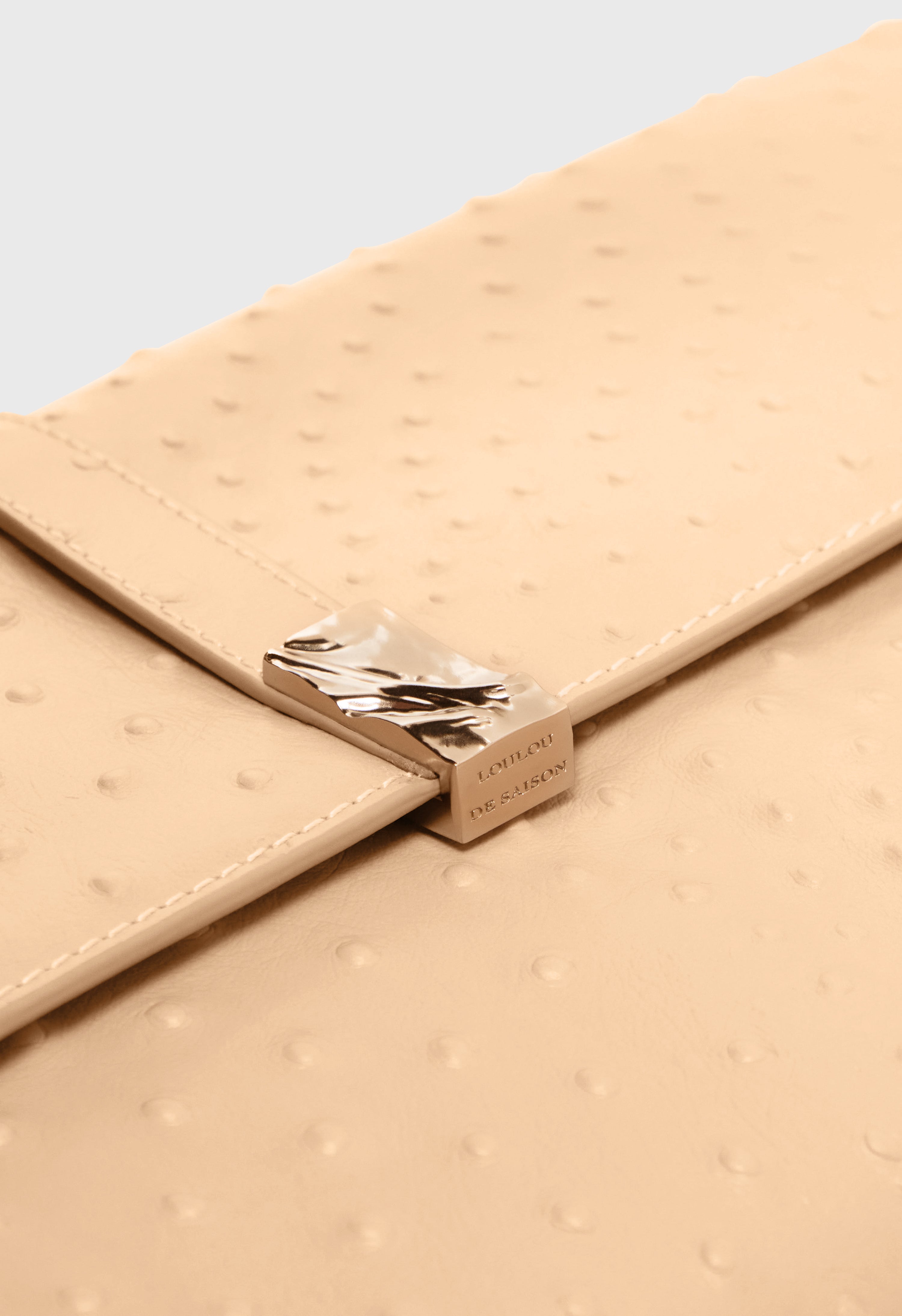 MOHINI Ostrich-effect leather clutch