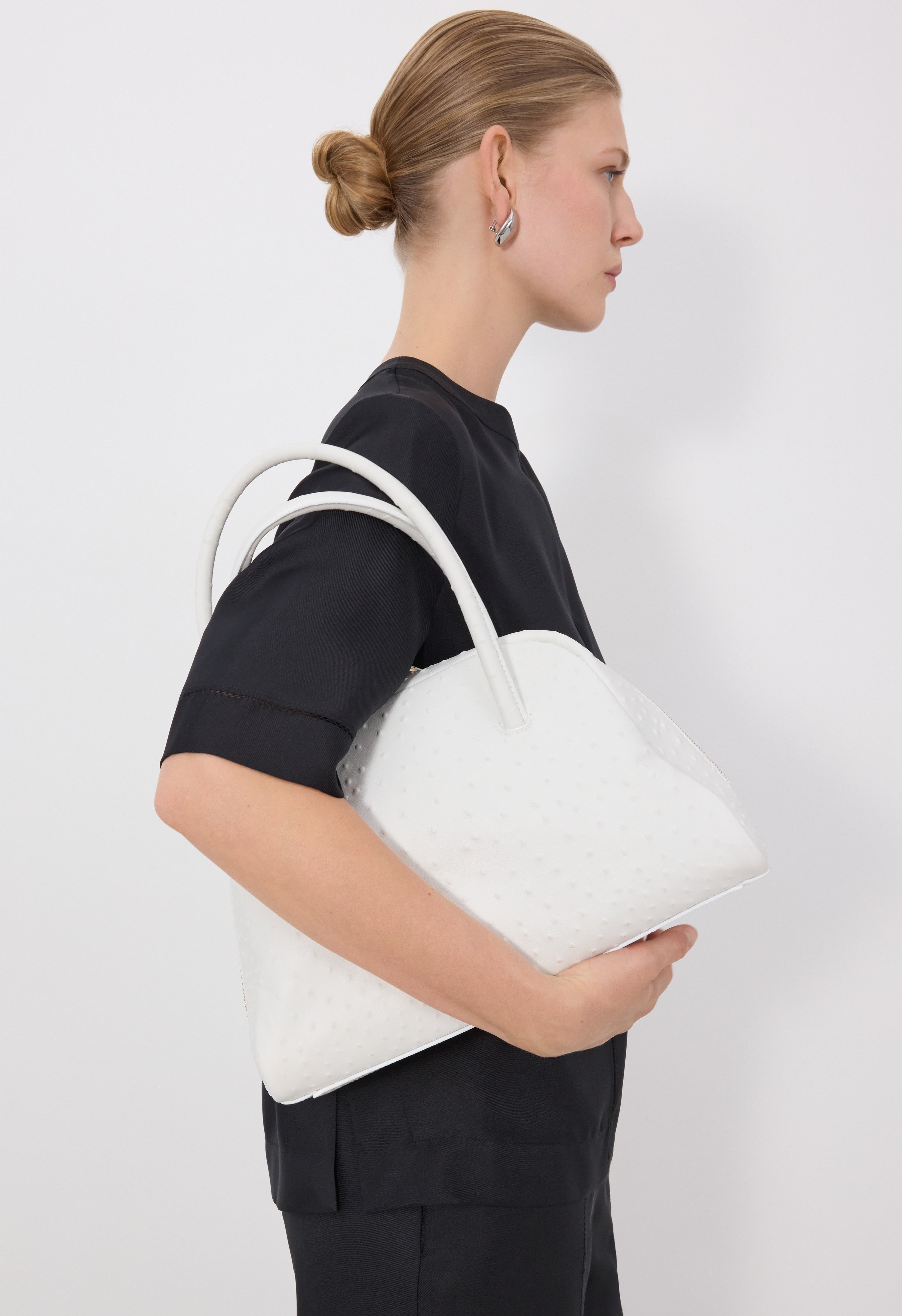 ATHA Ostrich-effect leather handbag