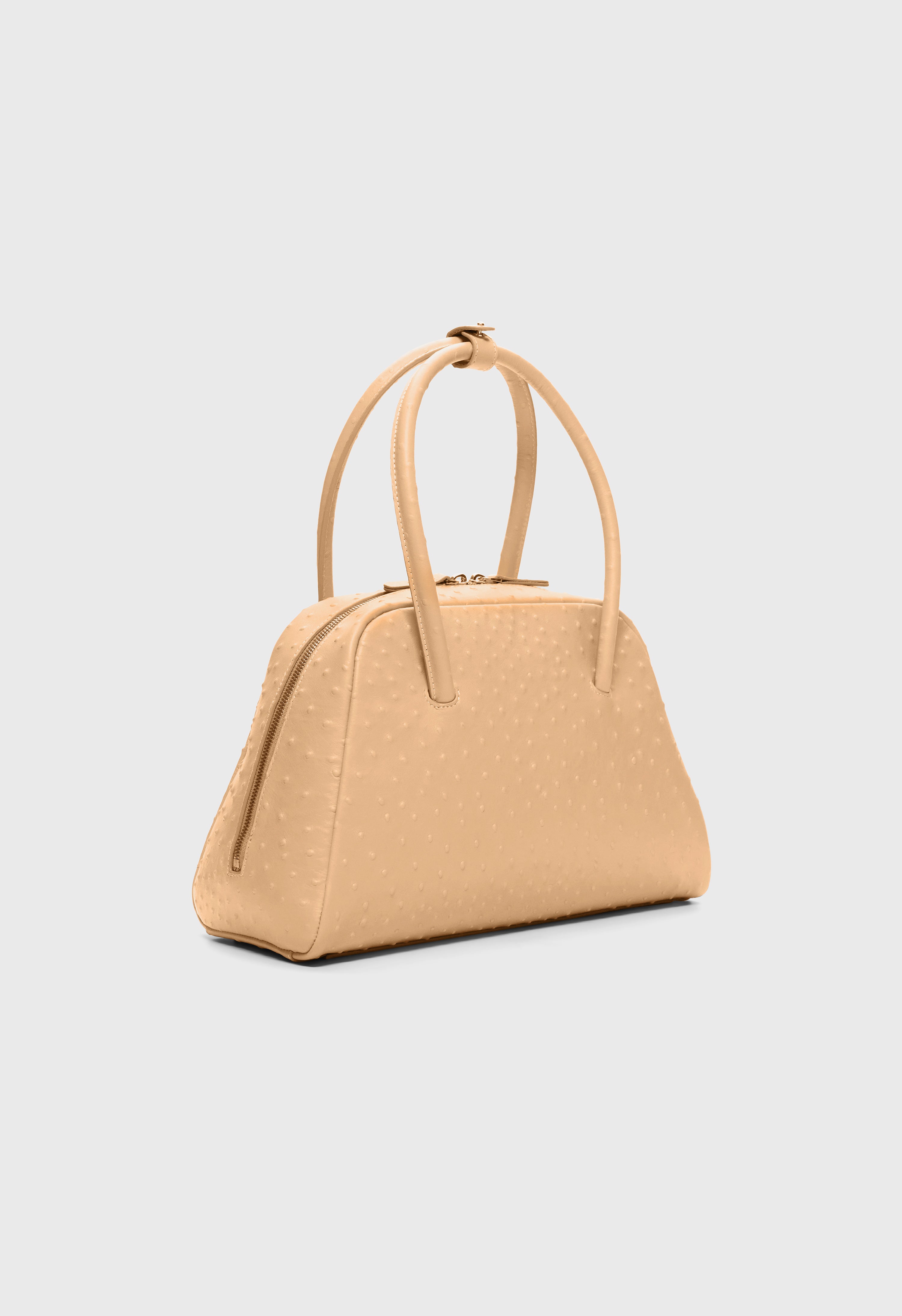ATHA Ostrich-effect leather handbag