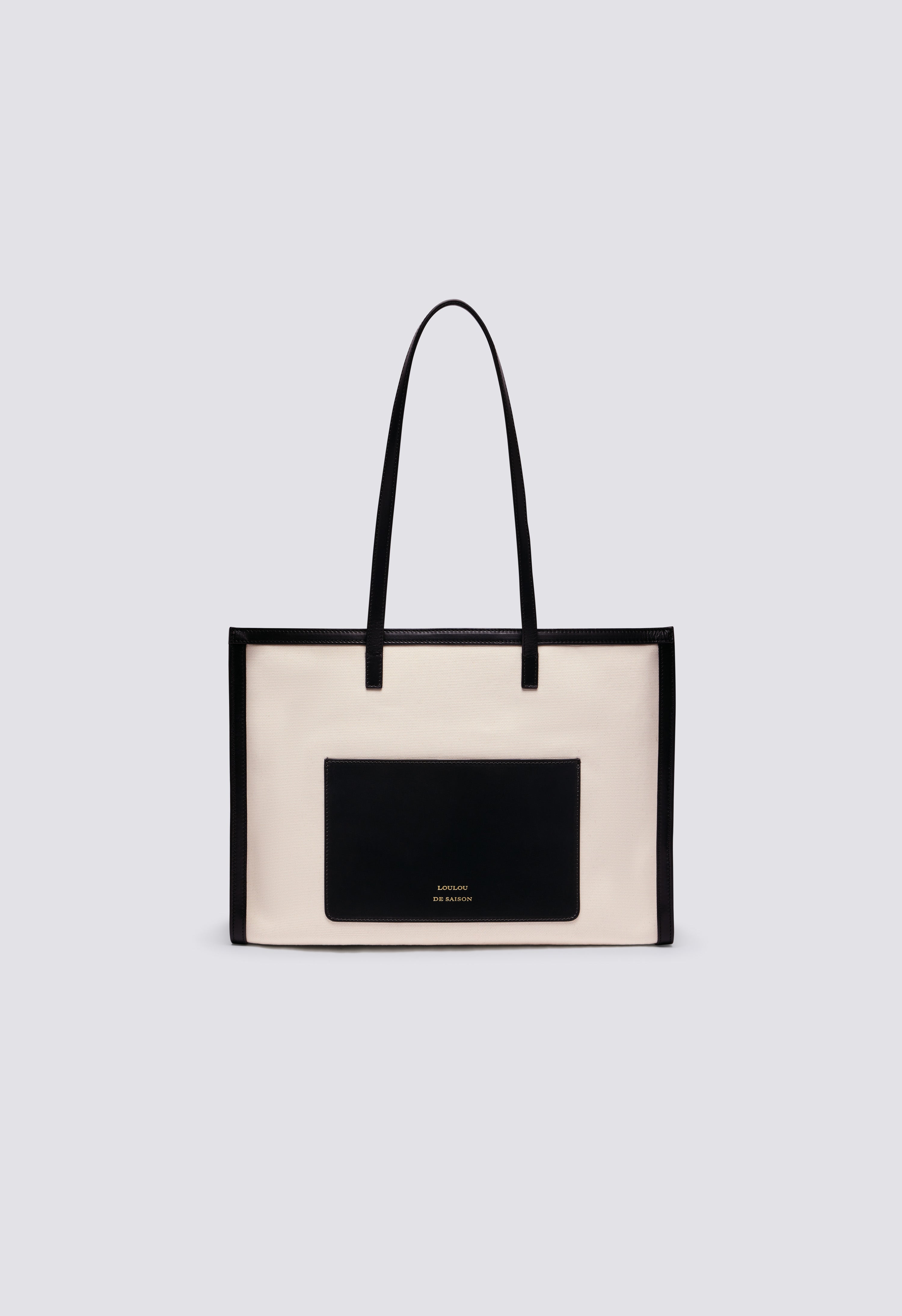 ARABELLA Cotton canvas and leather tote bag