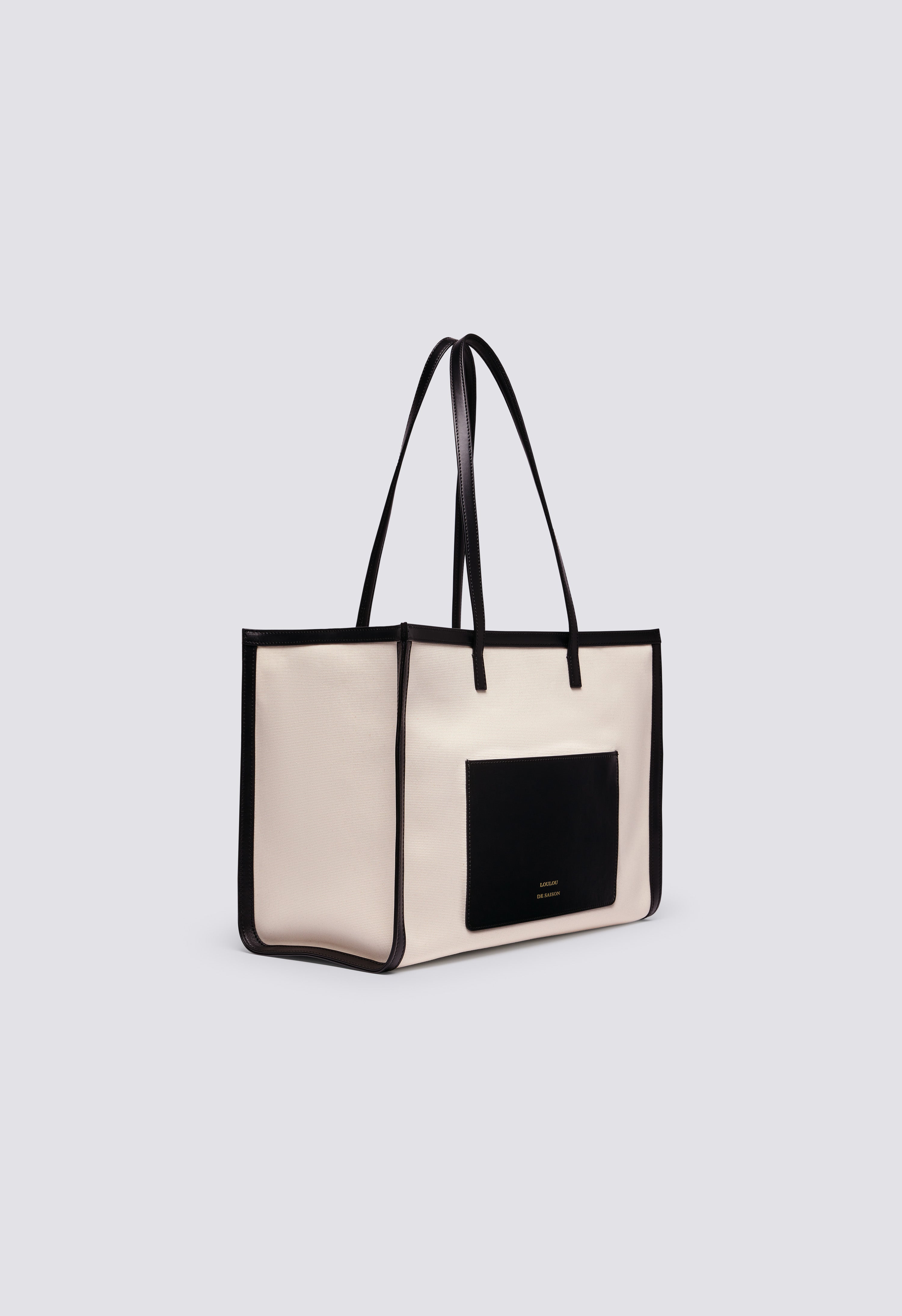 ARABELLA Cotton canvas and leather tote bag
