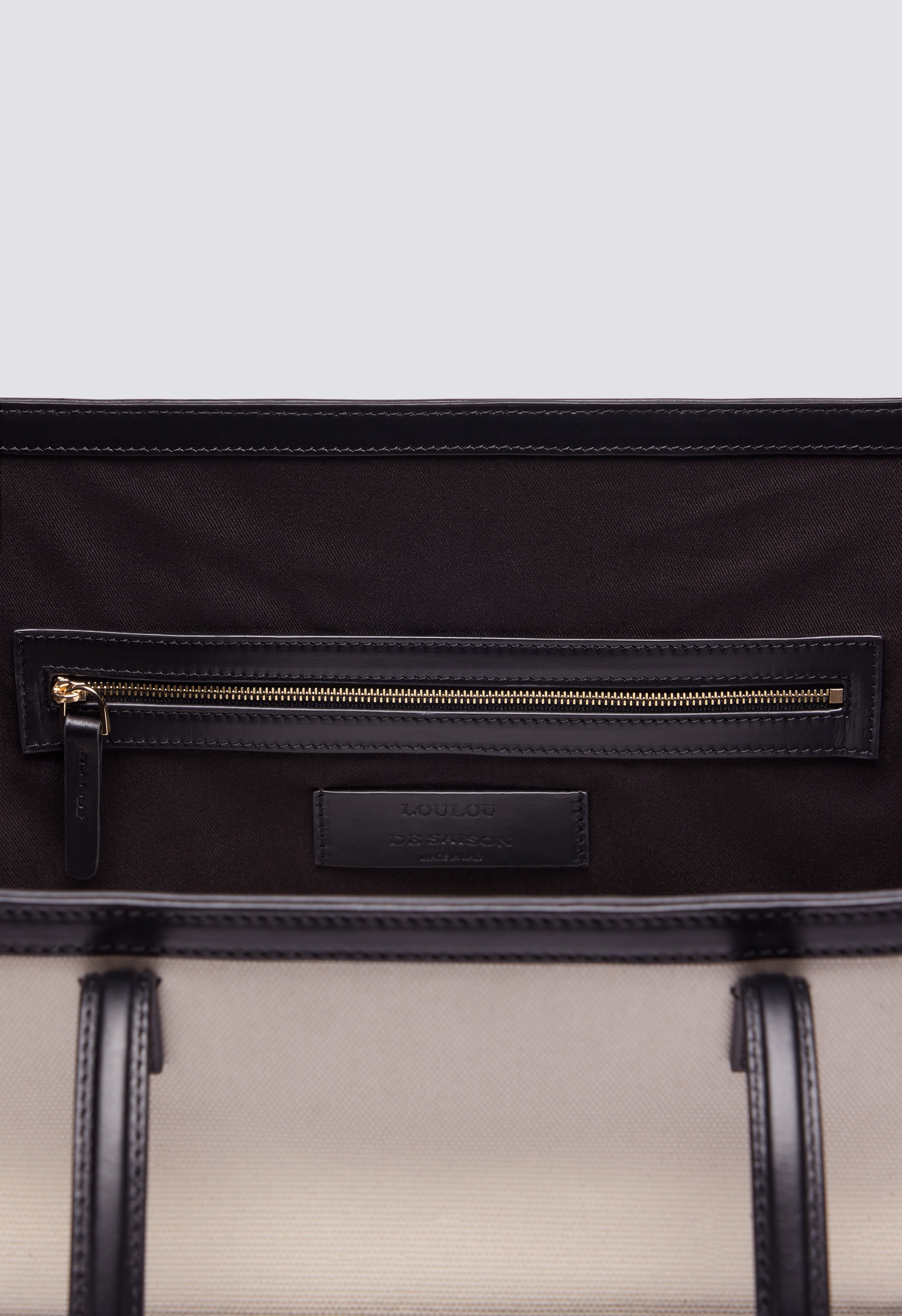 ARABELLA Cotton canvas and leather tote bag