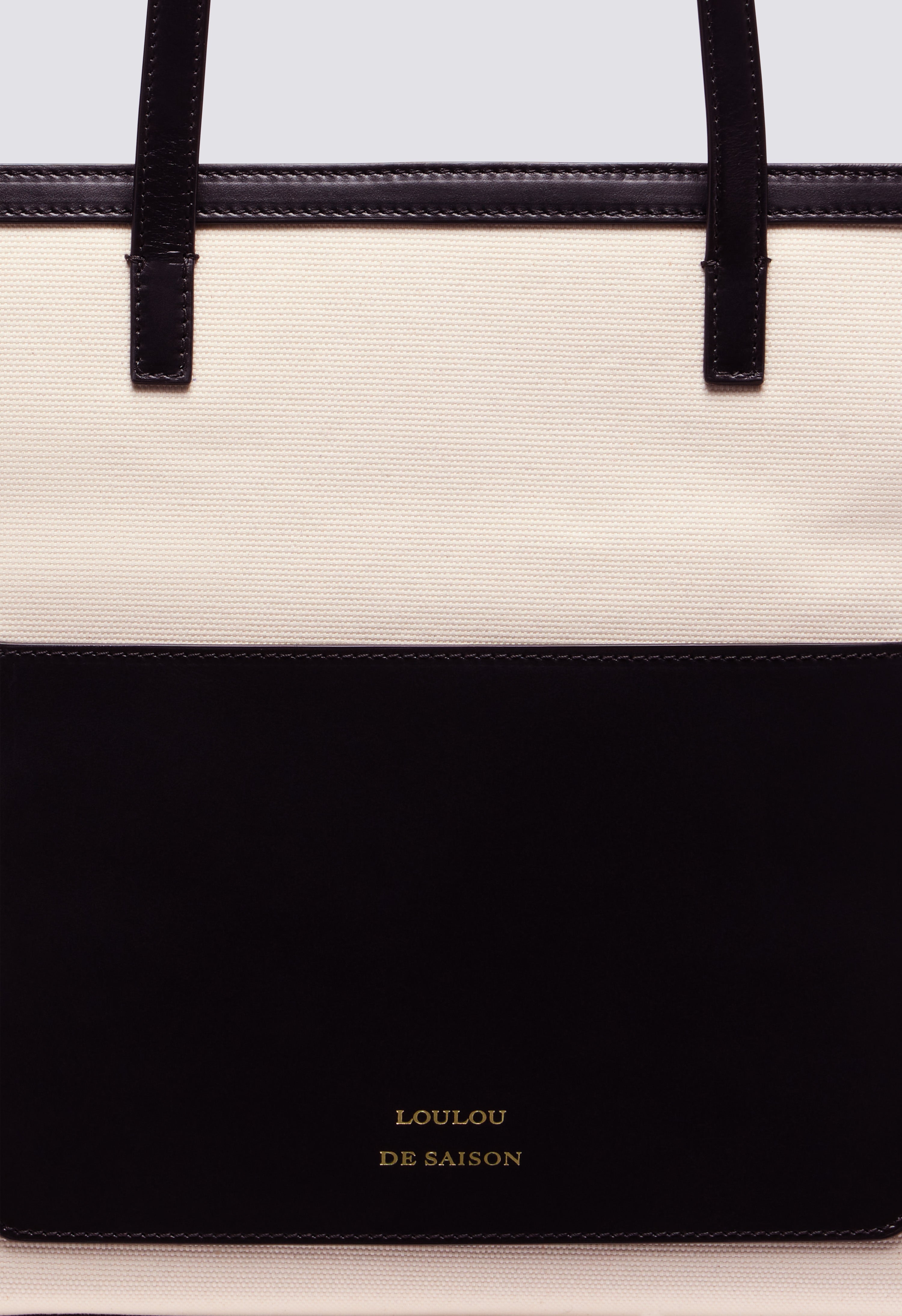 ARABELLA Cotton canvas and leather tote bag