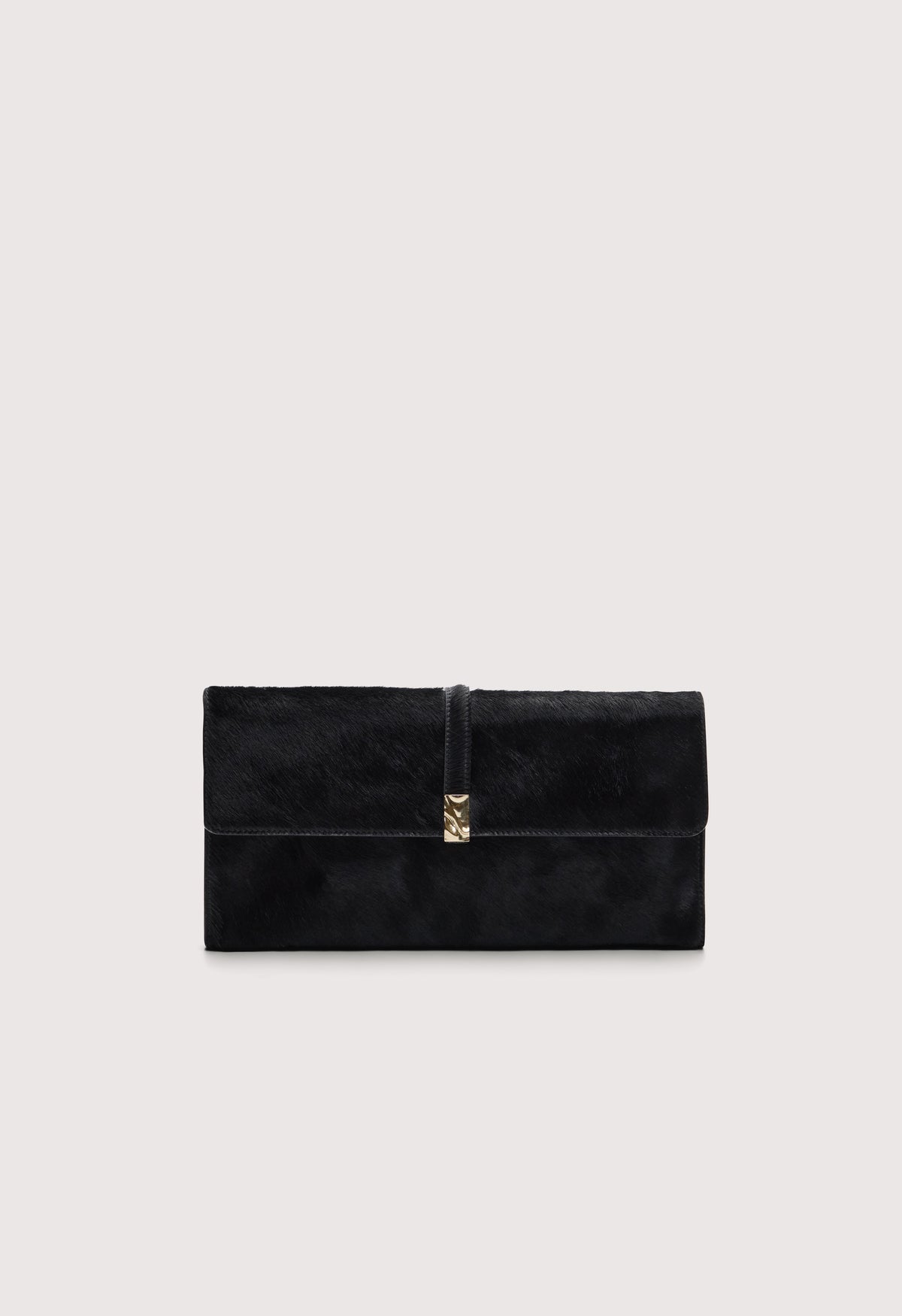 SIMONE Pony-effect leather clutch