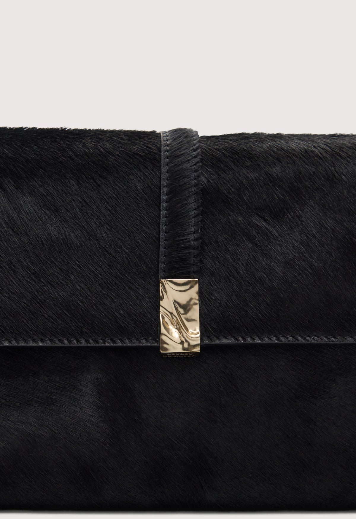 SIMONE Pony-effect leather clutch
