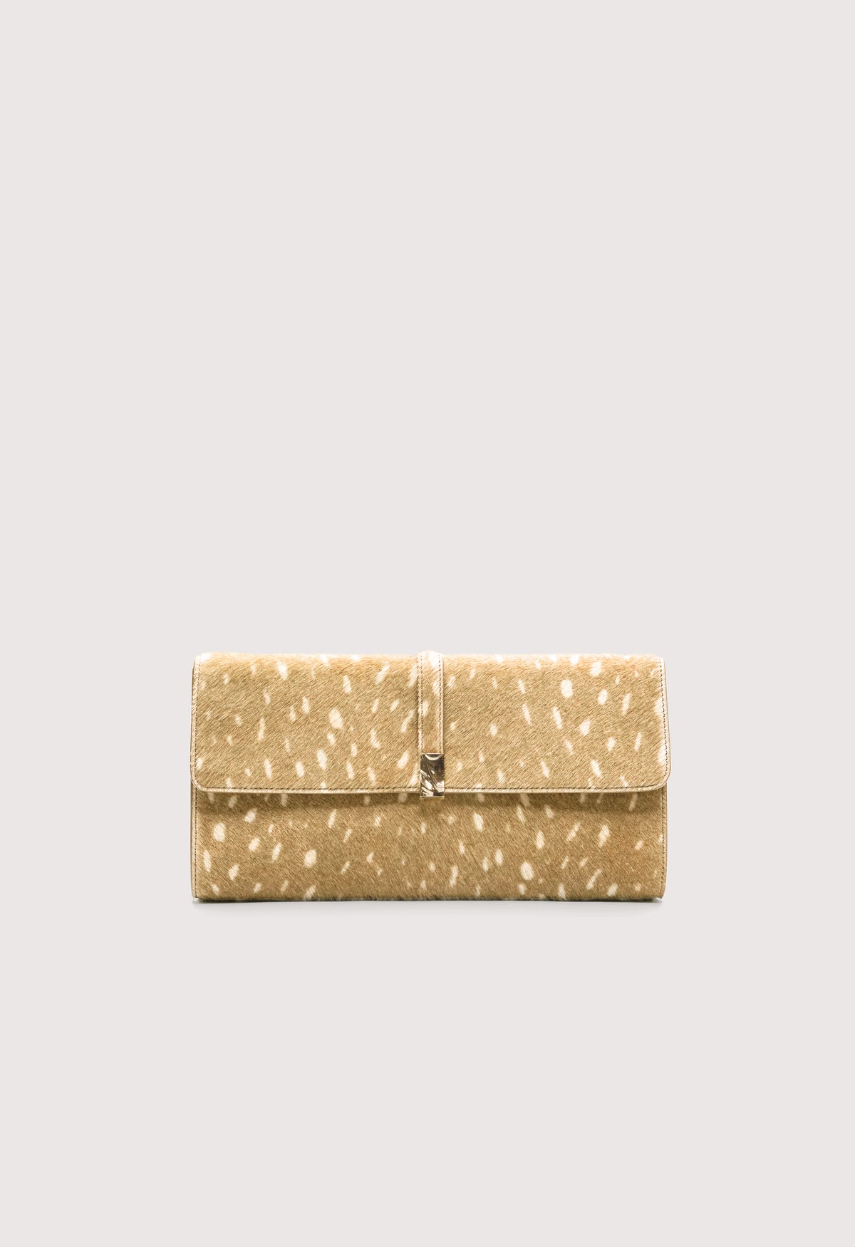 PIPER Deer print pony-effect leather clutch