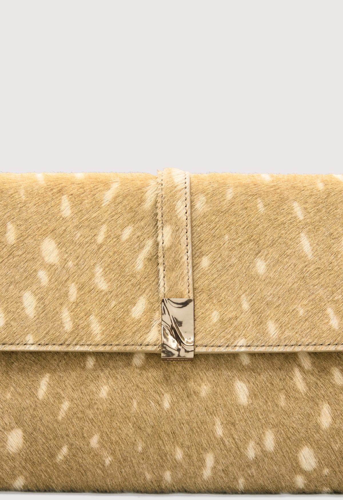 PIPER Deer print pony-effect leather clutch