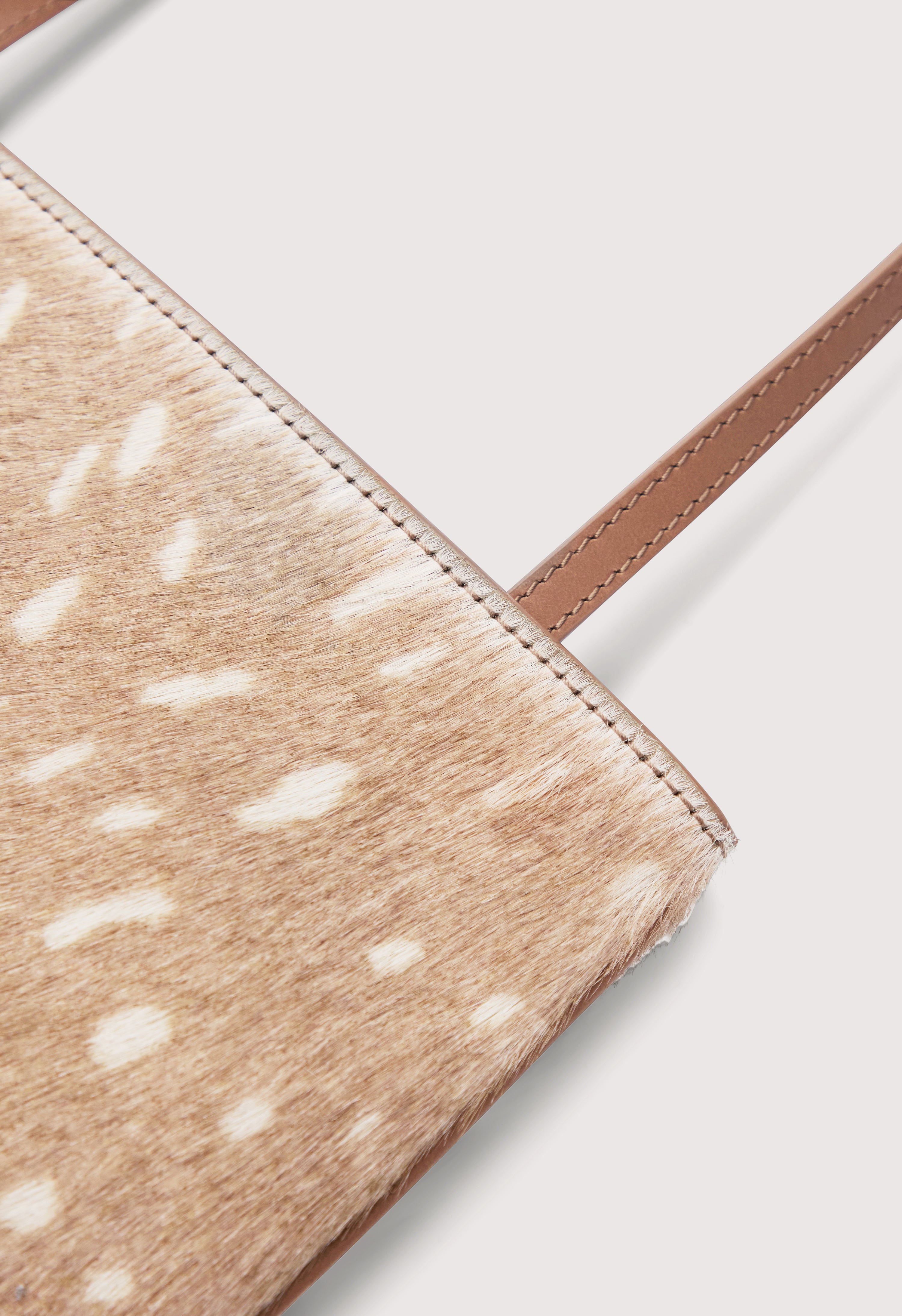 ENID Small deer print pony-effect baguette bag