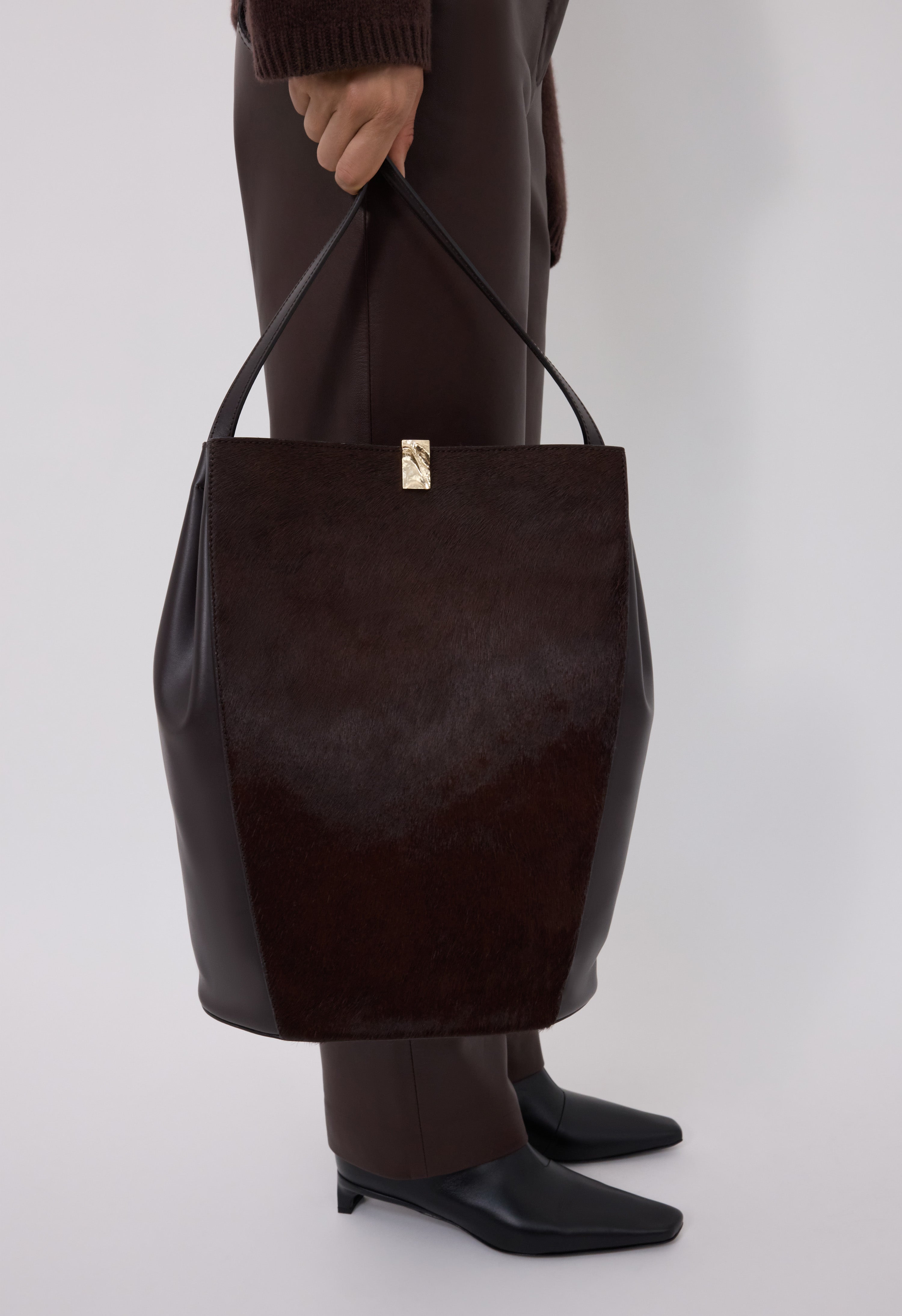 ODILE Sac seau en cuir façon poney