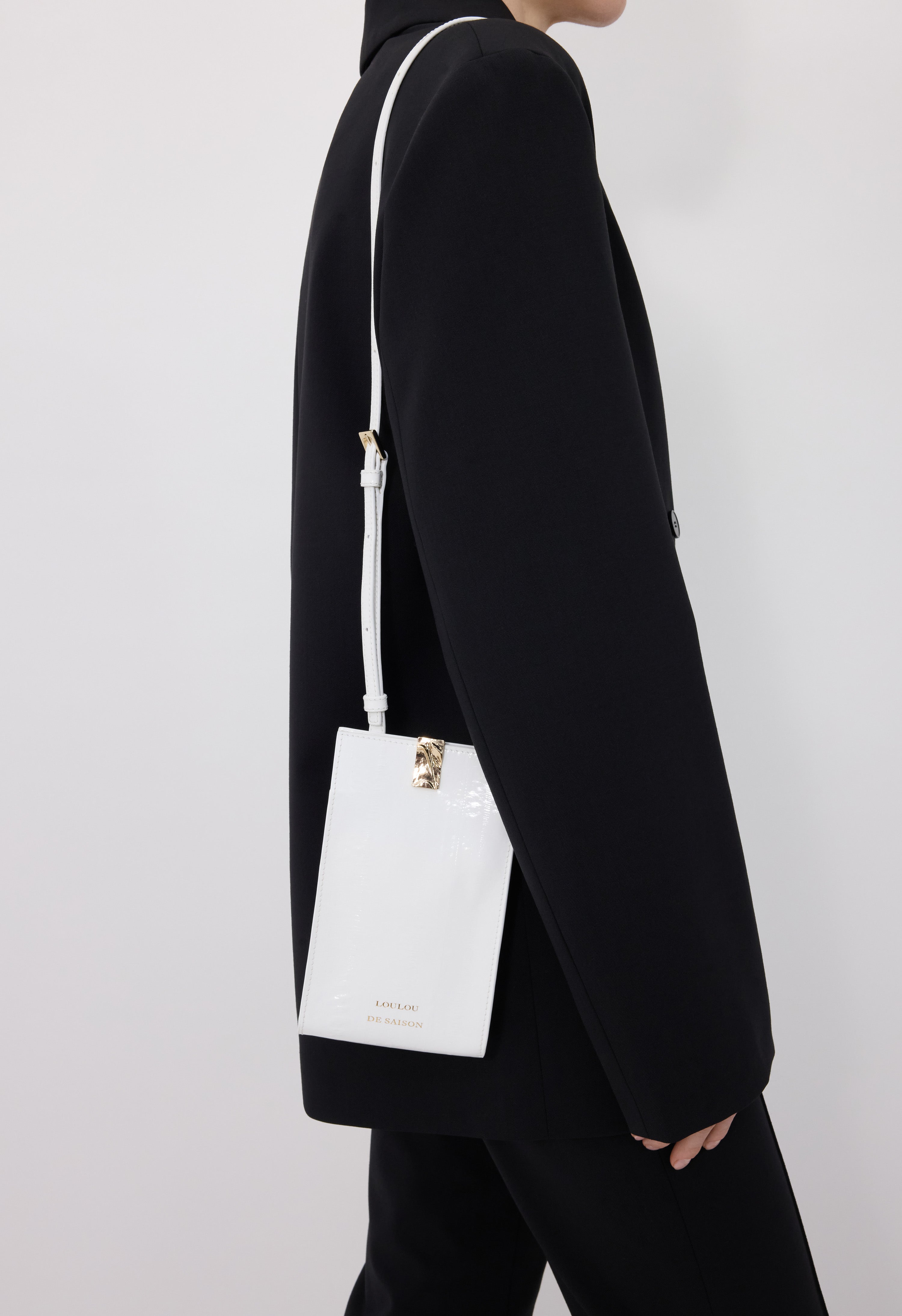NERI Mini sac bandoulière en cuir effet anguille