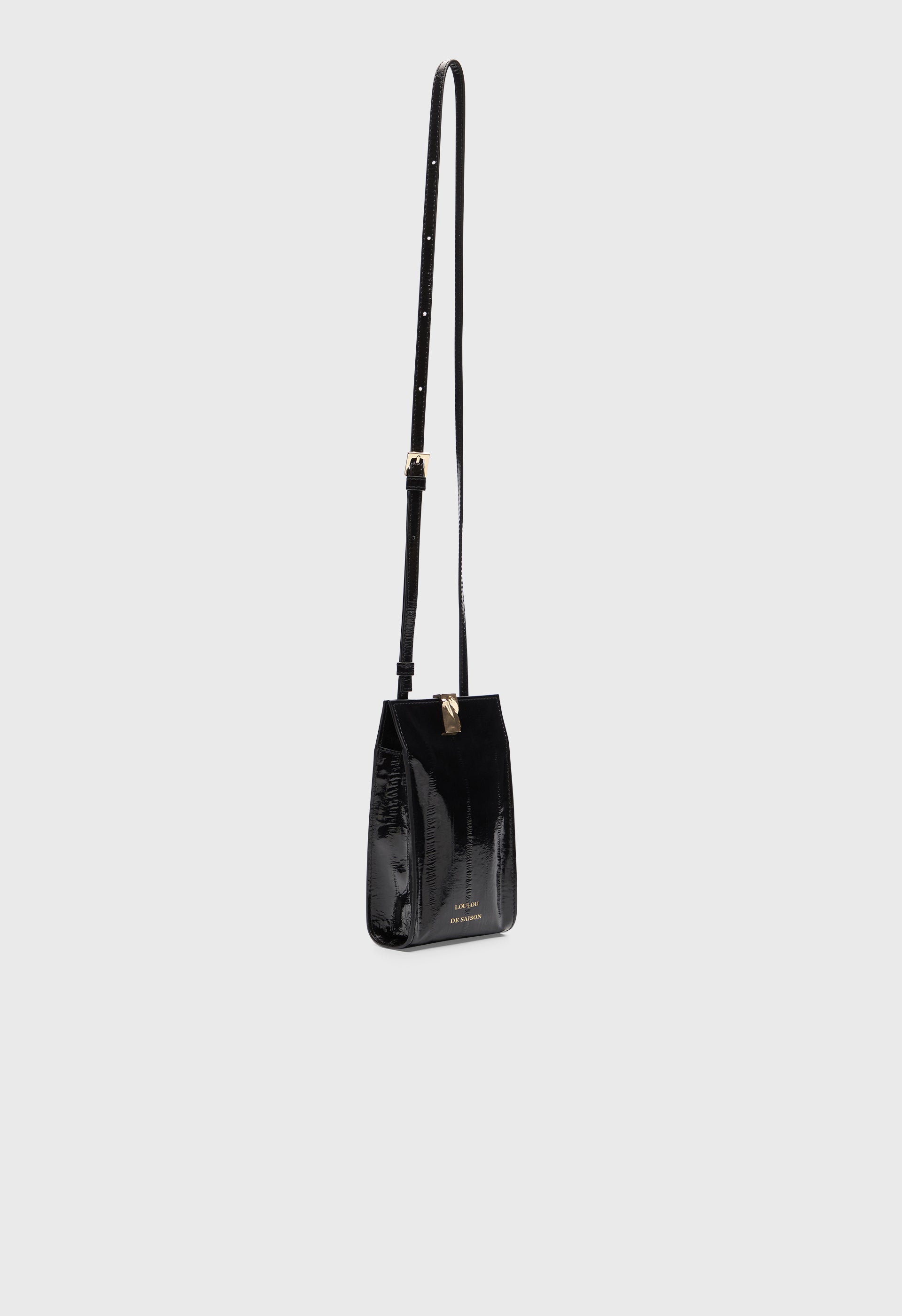 NERI Mini sac bandoulière en cuir effet anguille