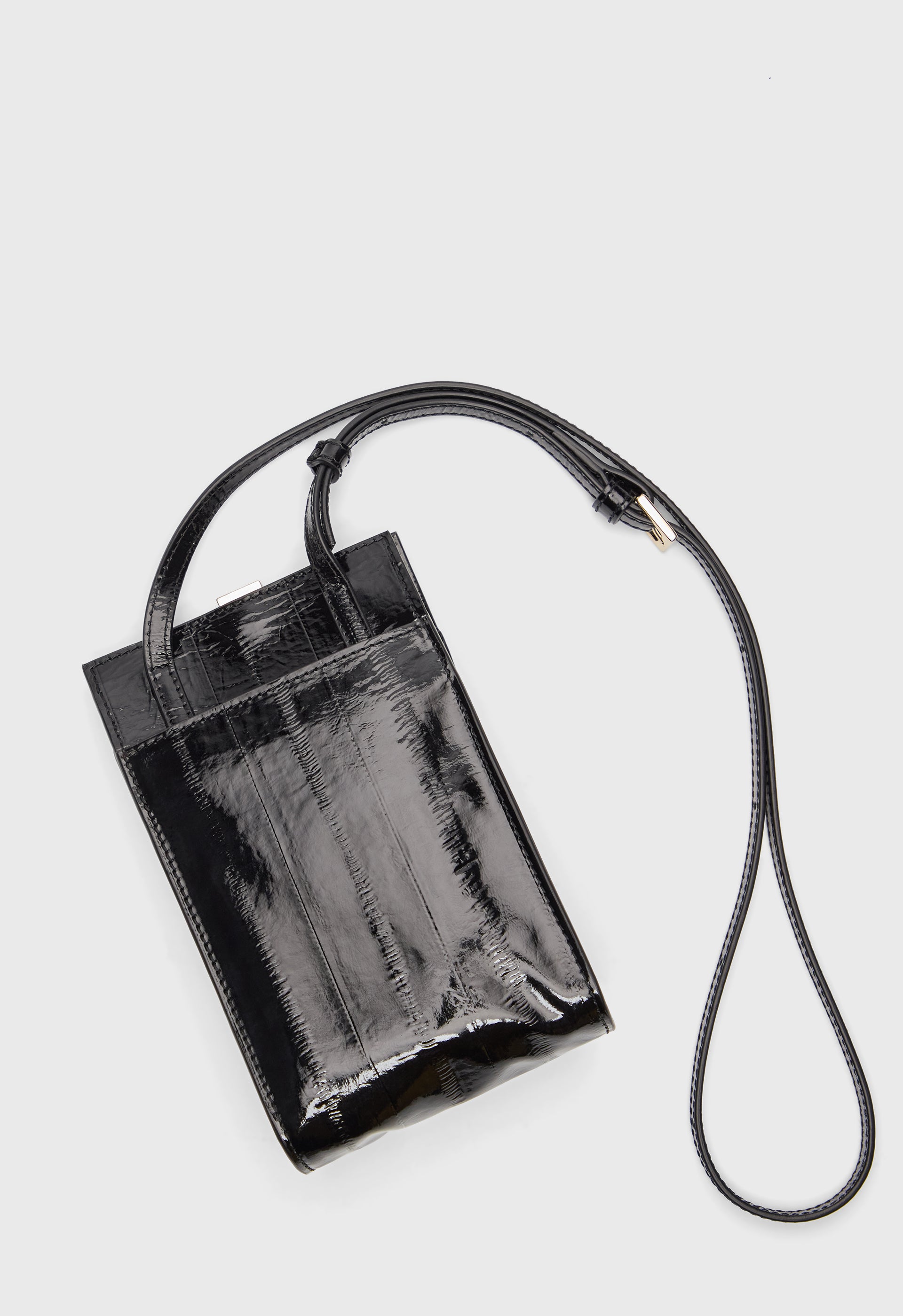 NERI Mini sac bandoulière en cuir effet anguille